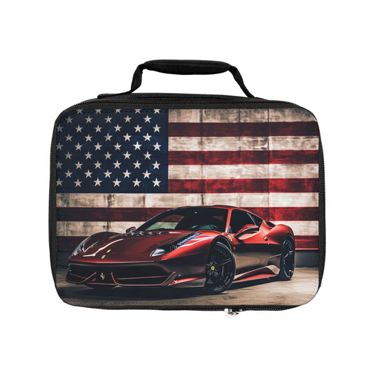 Lunch Bag American Flag Background Ferrari 4