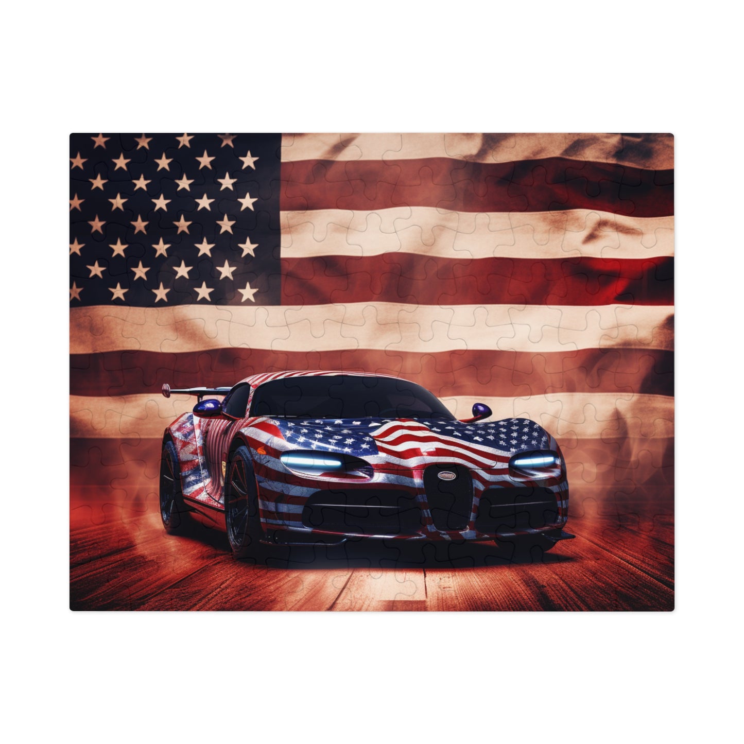 Jigsaw Puzzle (30, 110, 252, 500,1000-Piece) Abstract American Flag Background Bugatti 2