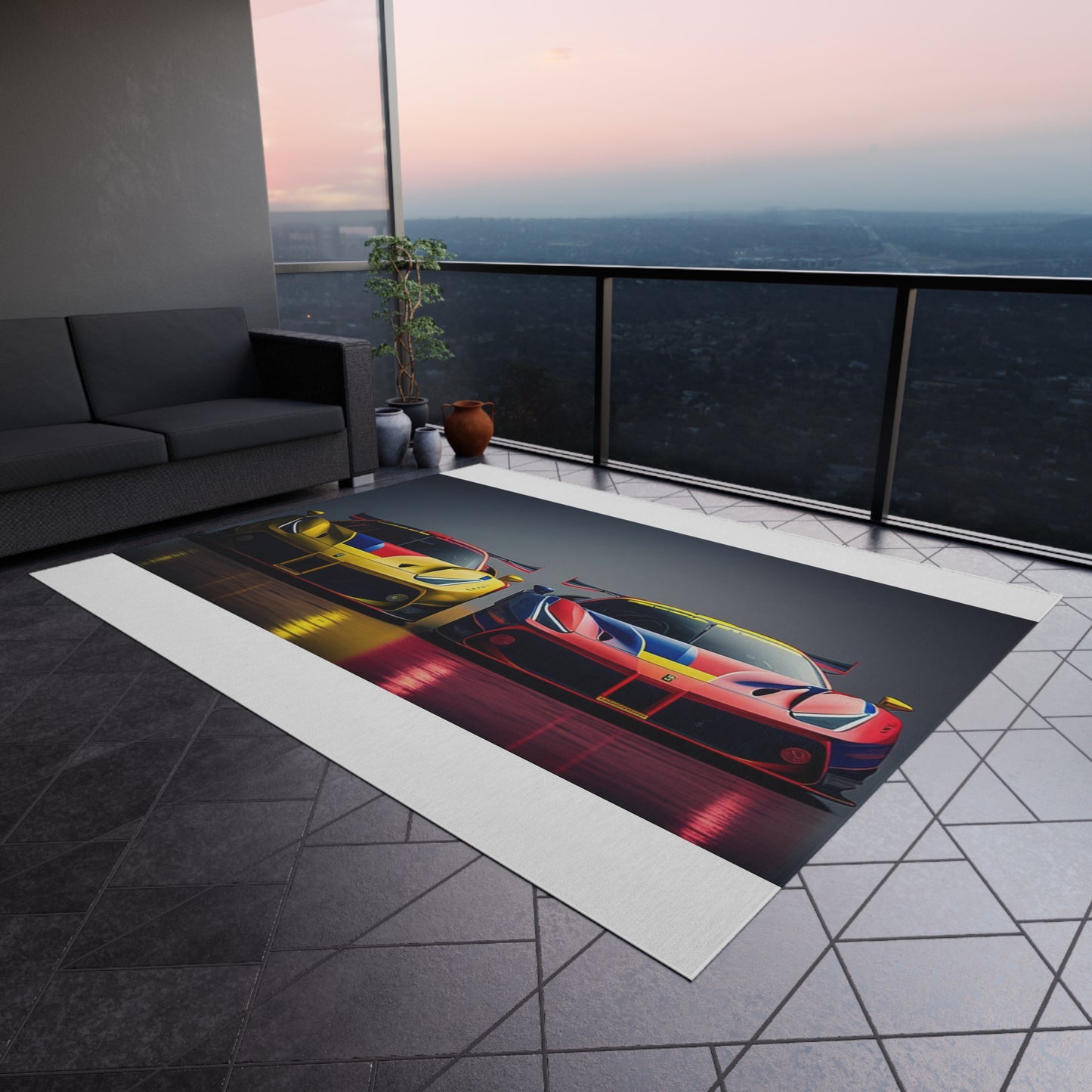 Outdoor Rug  Ferrari Red Blue 1