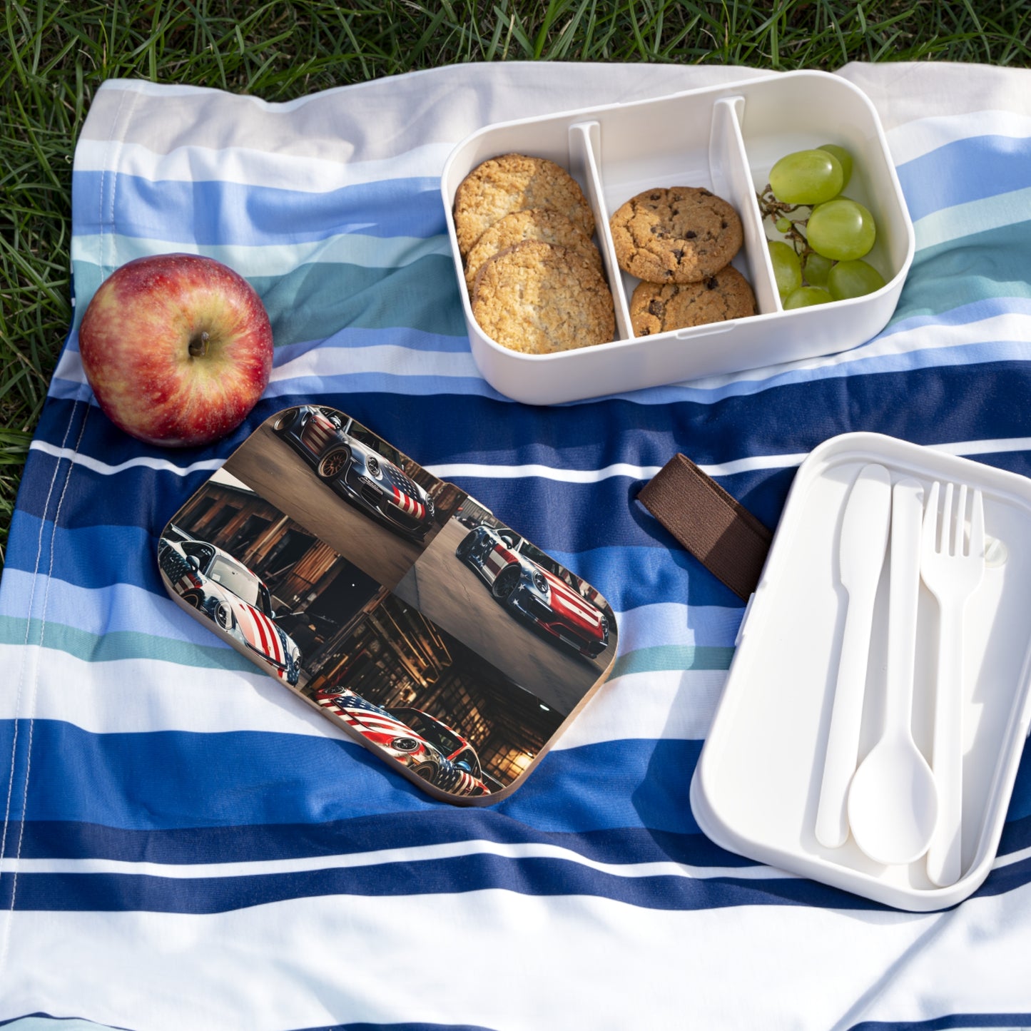 Bento Lunch Box American Flag Porsche 5