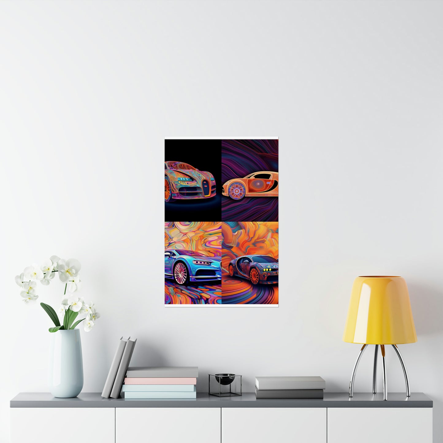 Premium Matte Vertical Posters Bugatti Abstract Concept 5