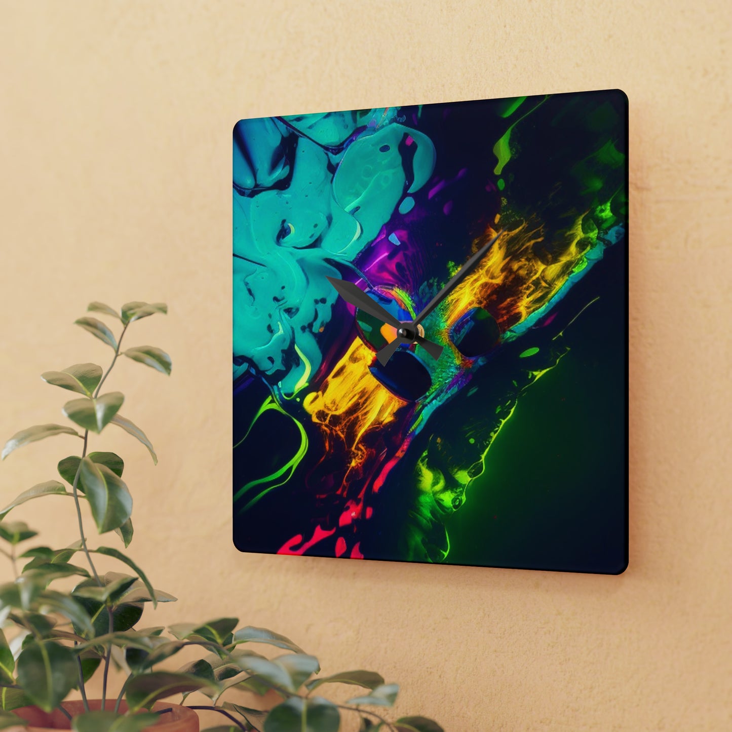 Acrylic Wall Clock Florescent Glow 4