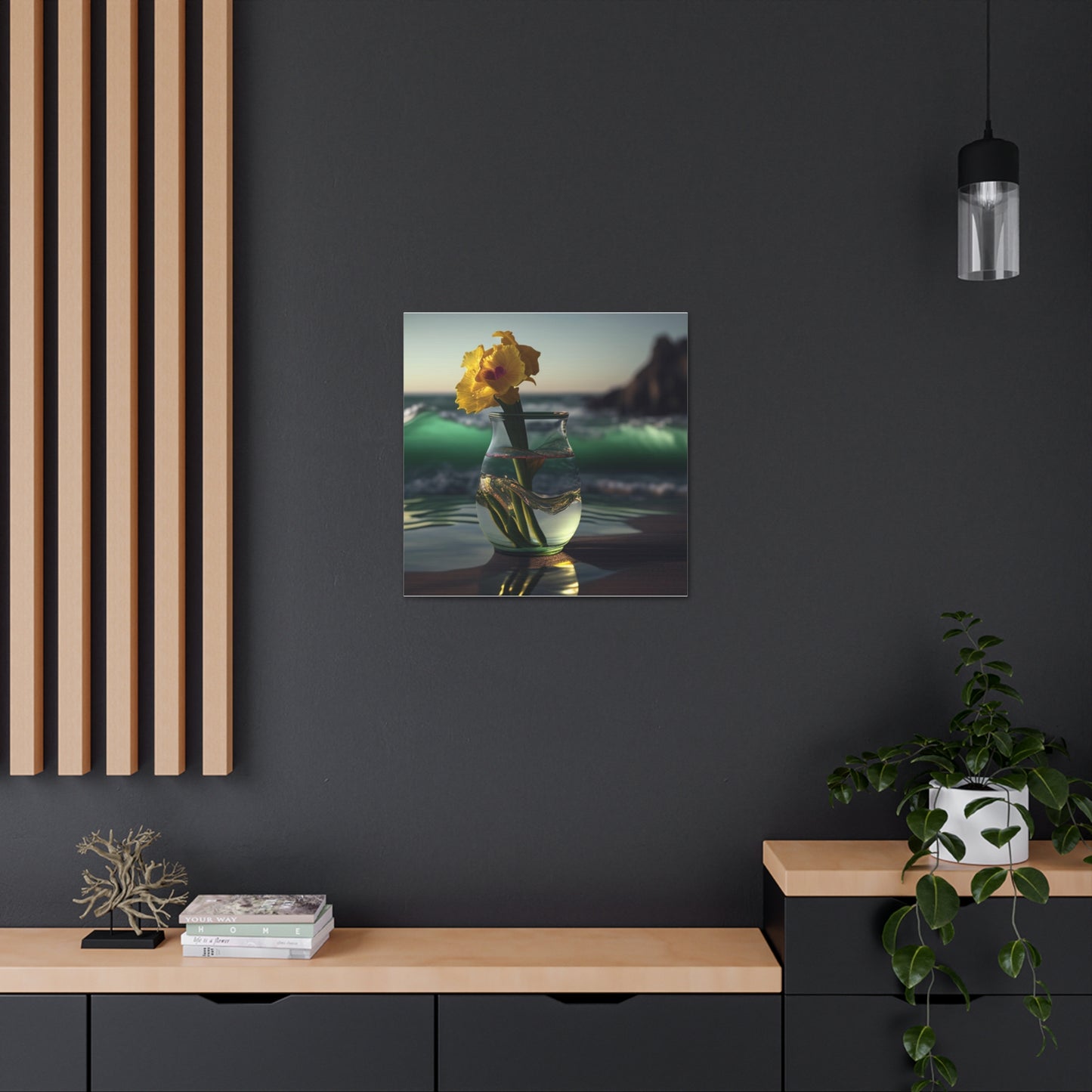 Canvas Gallery Wraps Yellow Gladiolus glass 1
