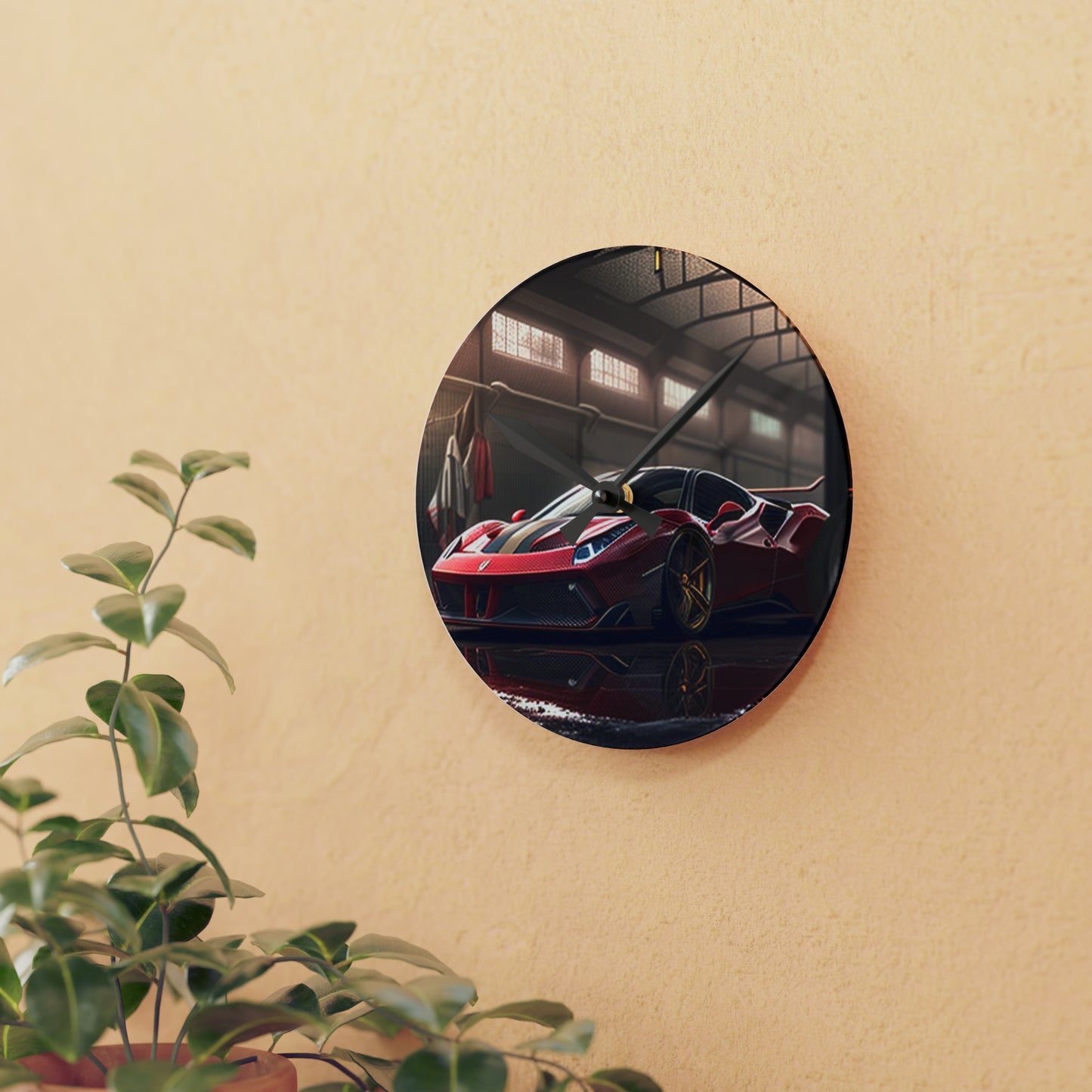 Acrylic Wall Clock Ferrari Hyper 4