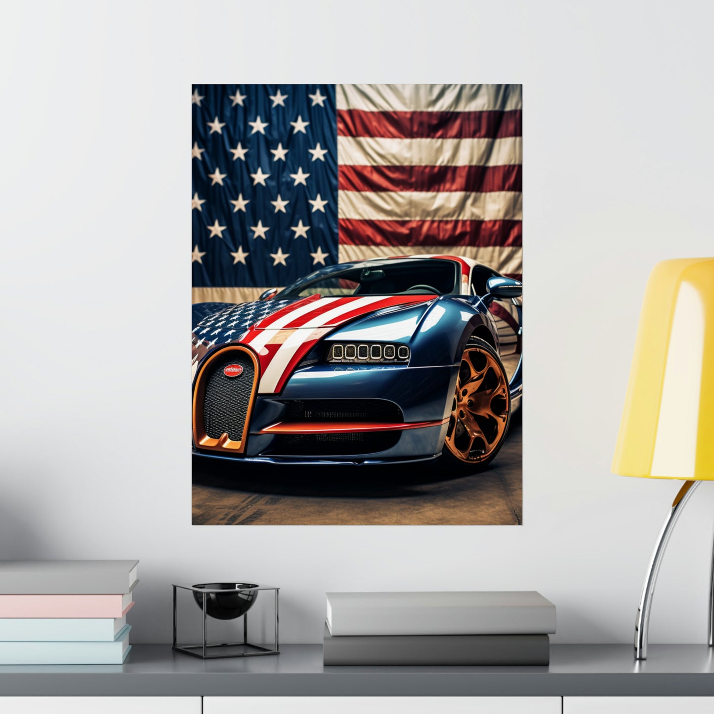 Premium Matte Vertical Posters Bugatti Flag American 4