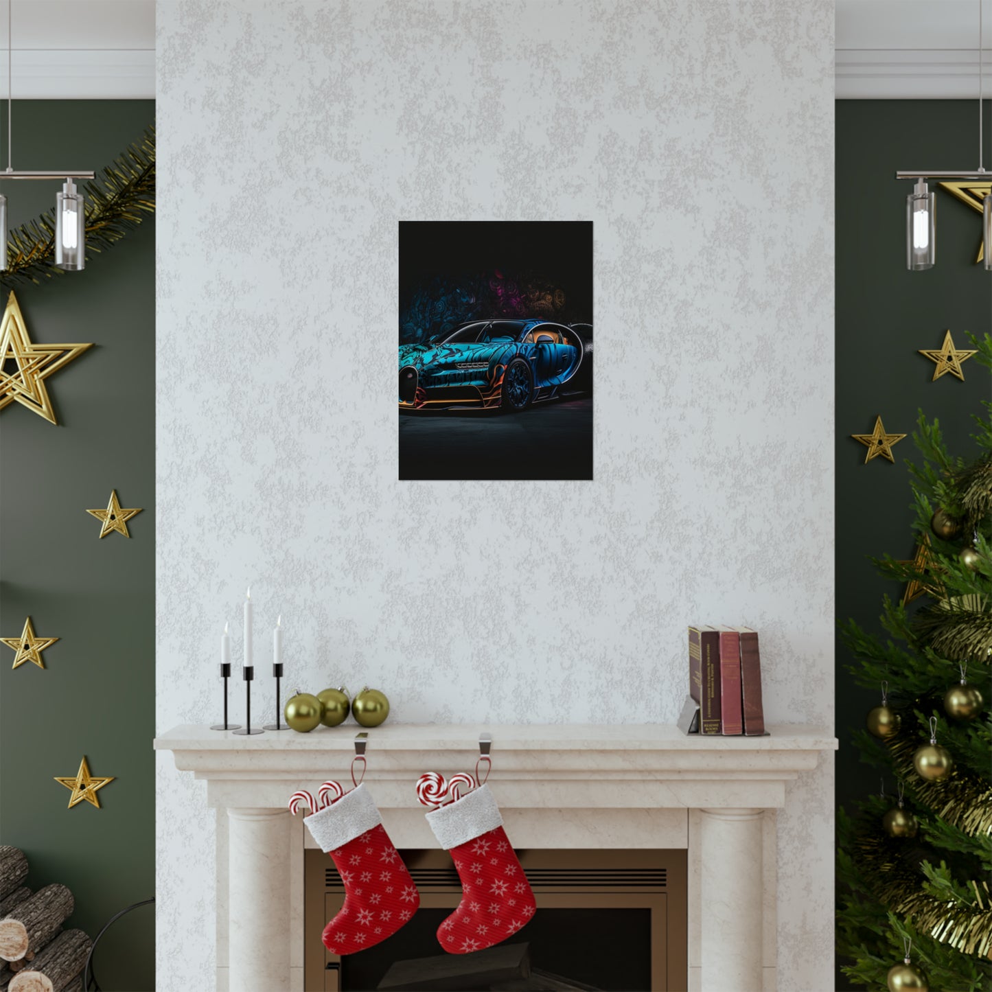 Premium Matte Vertical Posters Bugatti Blue 3