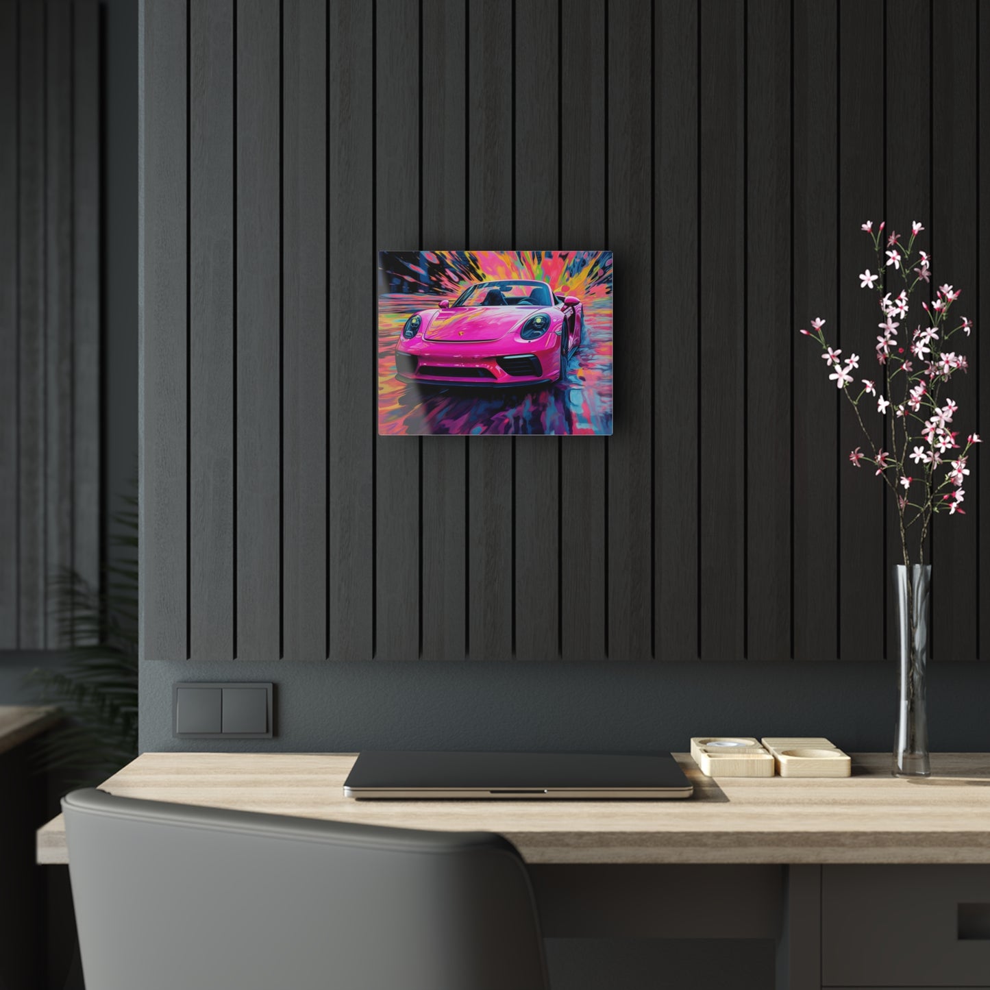 Acrylic Prints Pink Porsche water fusion 2