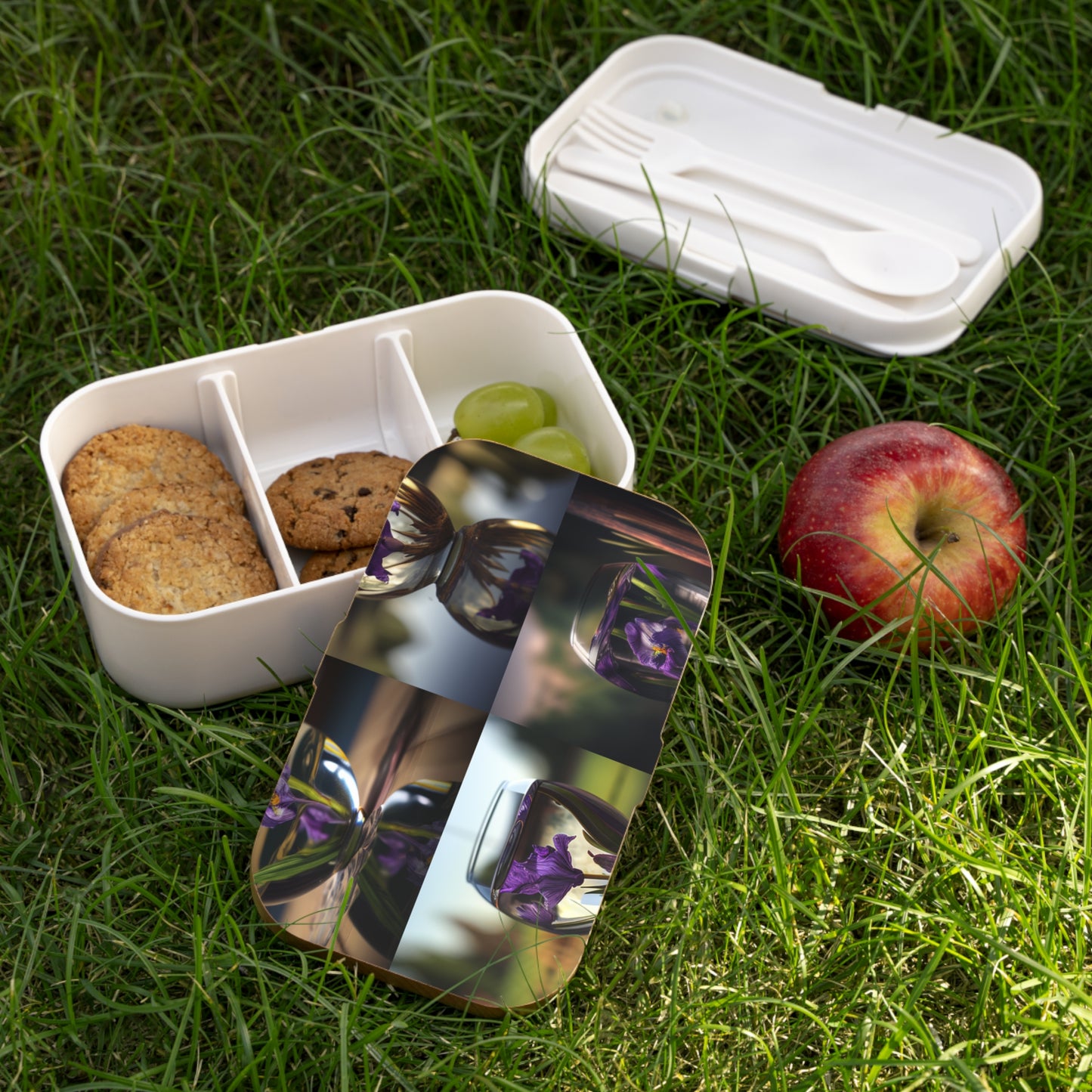 Bento Lunch Box Purple Iris in a vase 5