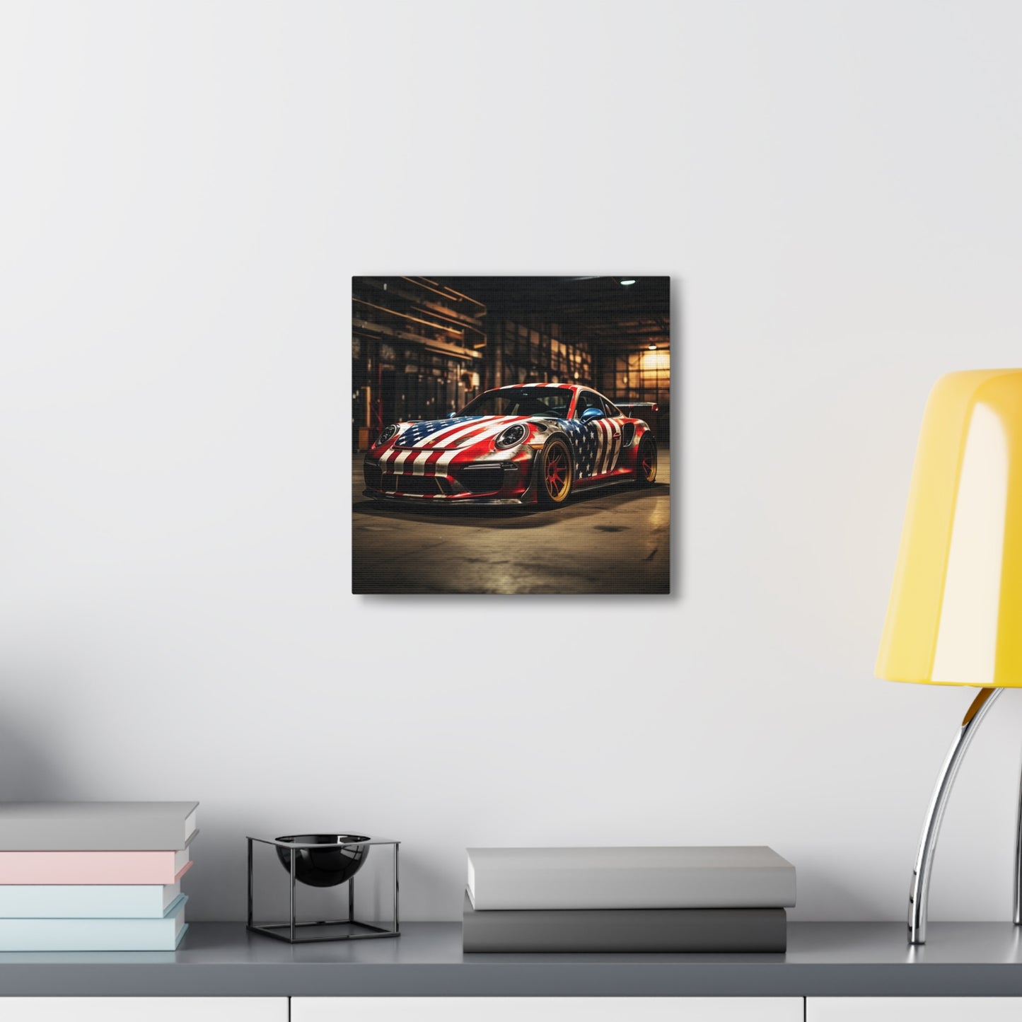 Canvas Gallery Wraps American Flag Porsche 4