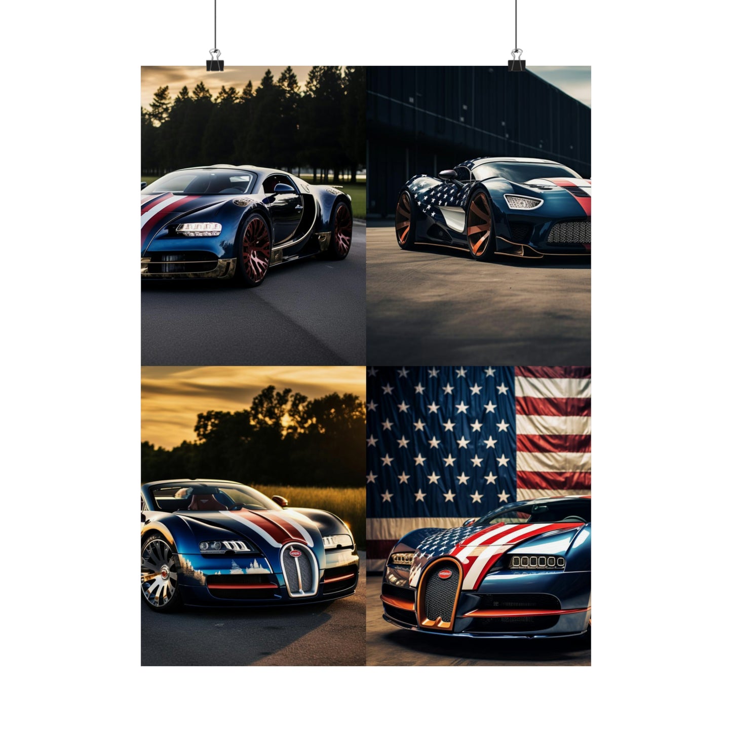 Premium Matte Vertical Posters Bugatti Flag American 5