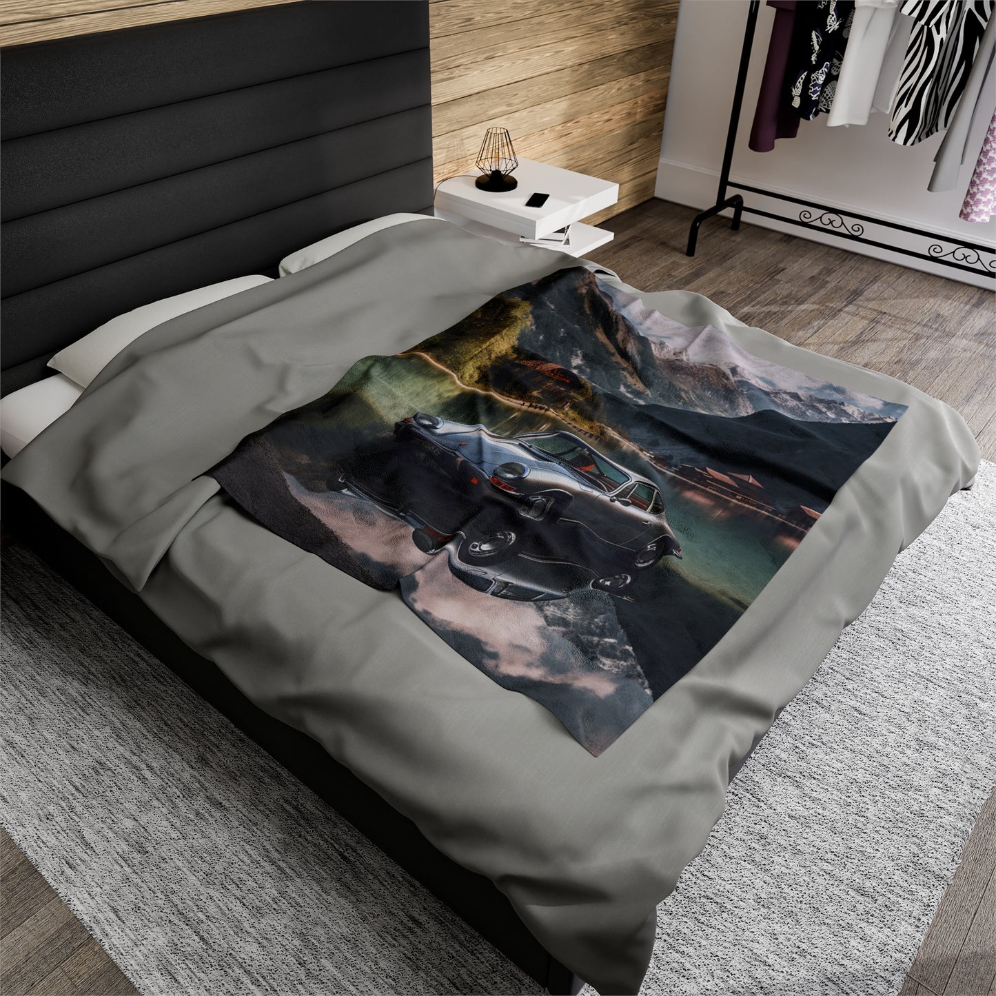 Velveteen Plush Blanket Porsche Lake 2