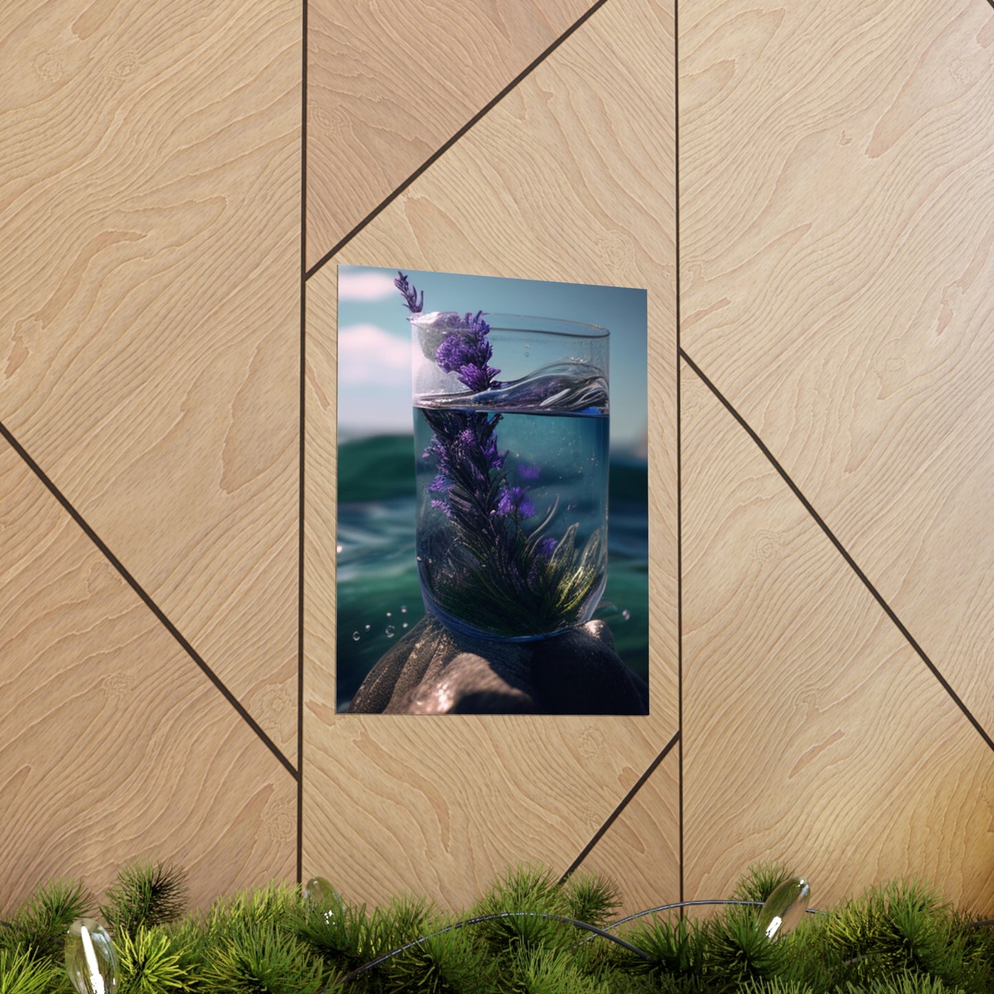 Premium Matte Vertical Posters Lavender in a vase 2