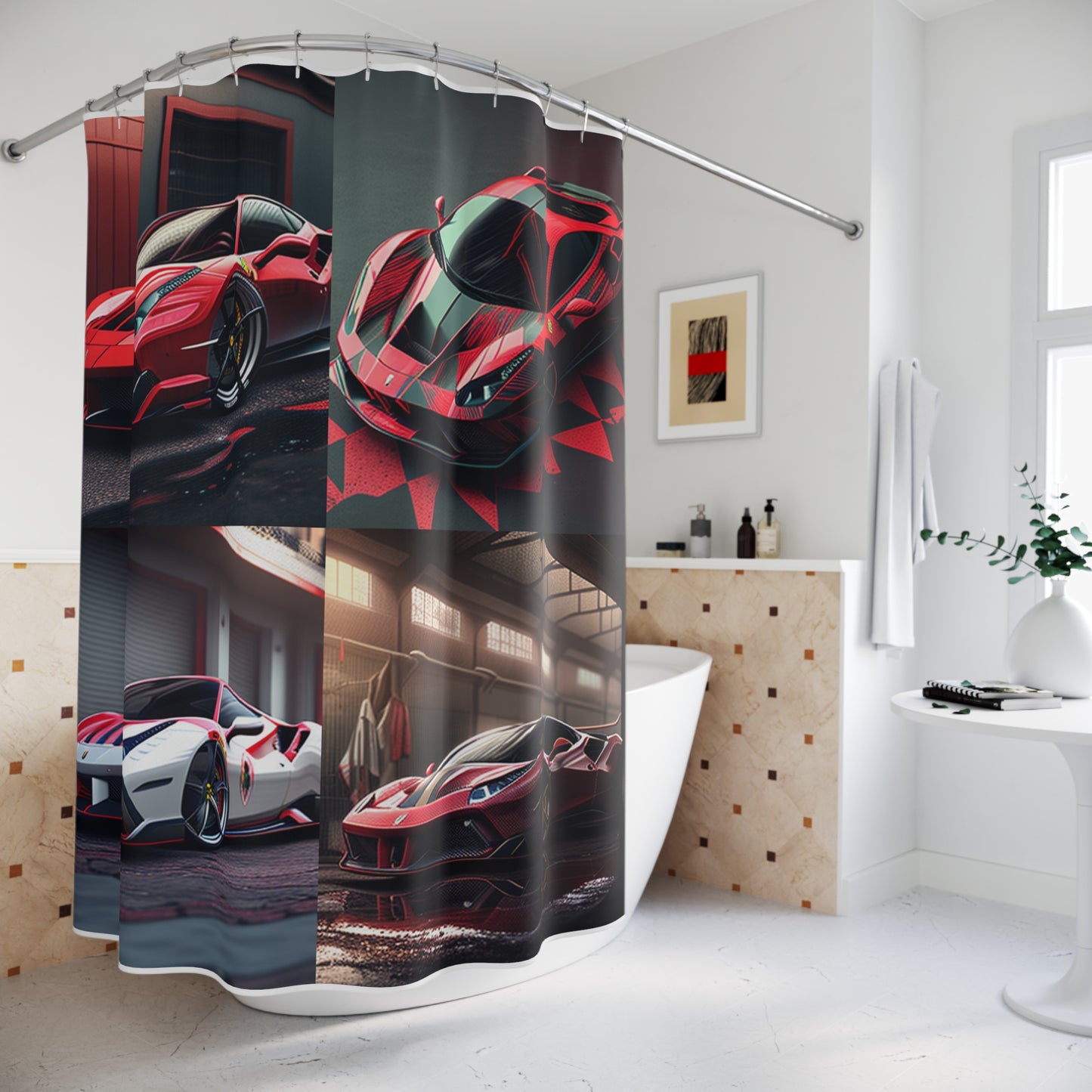 Polyester Shower Curtain Ferrari Hyper 5