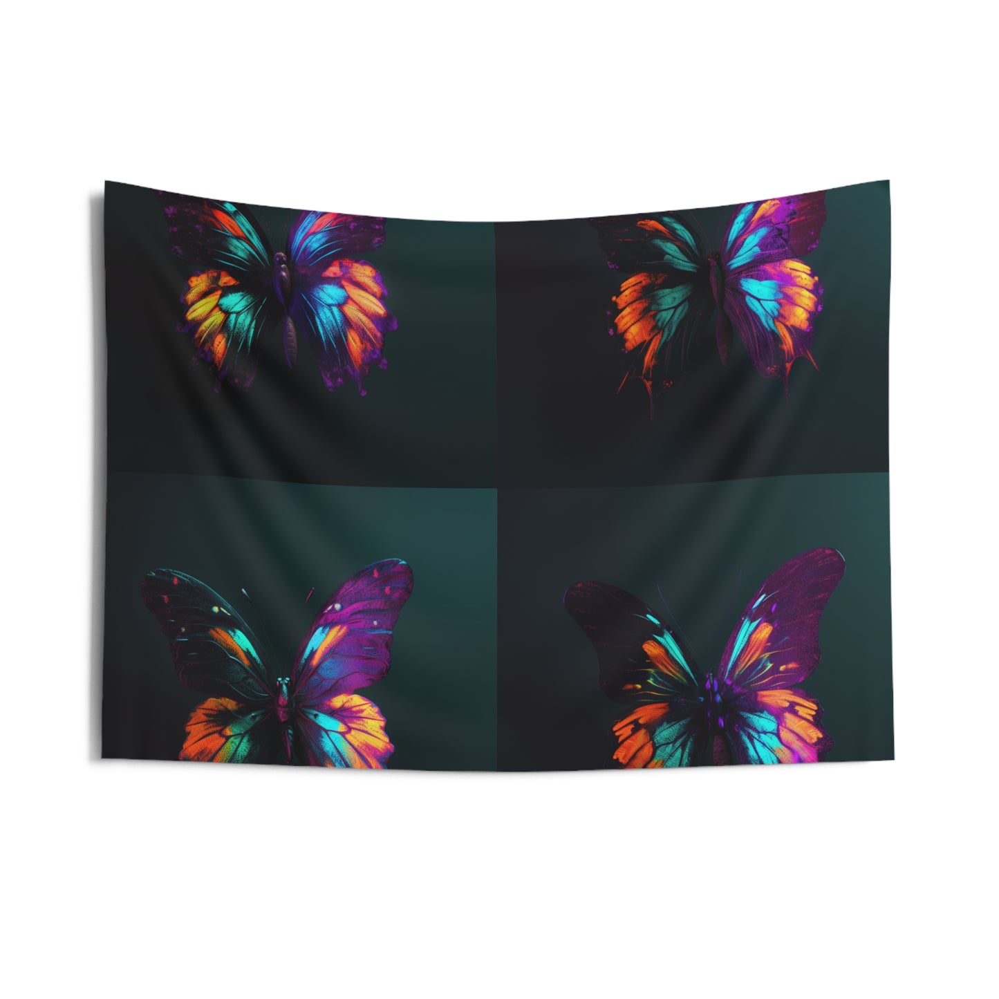 Indoor Wall Tapestries Hyper Colorful Butterfly Purple 5