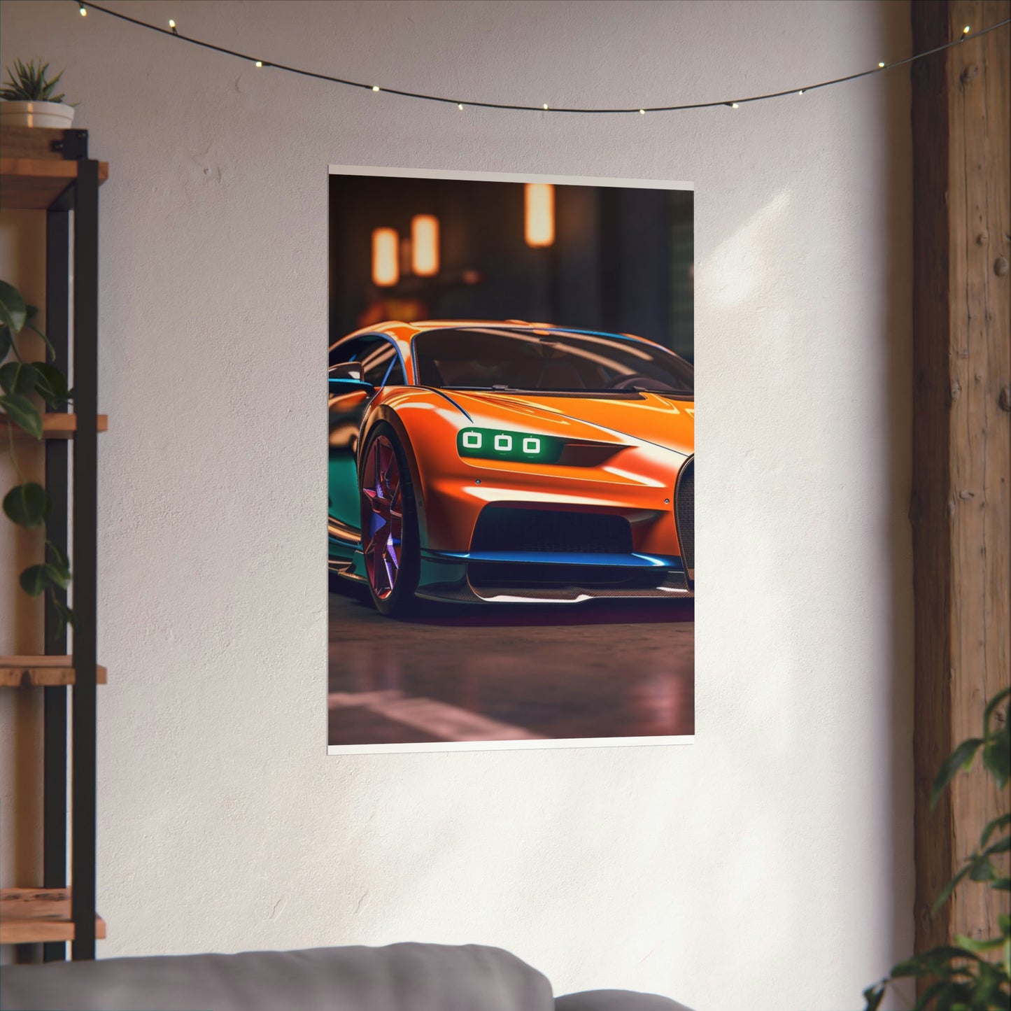 Premium Matte Vertical Posters Hyper Bugatti Neon Chiron 1