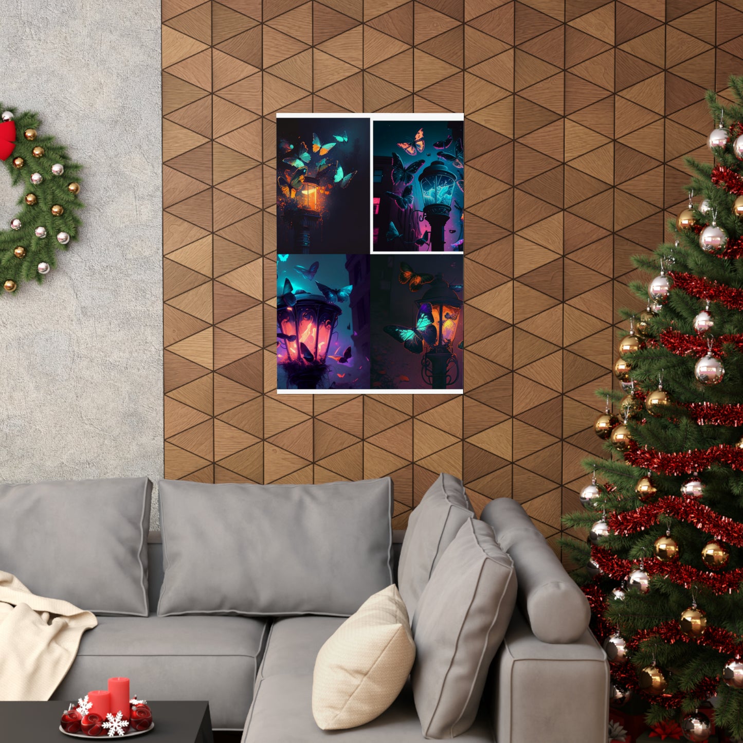 Premium Matte Vertical Posters Street Light Butterfly 5