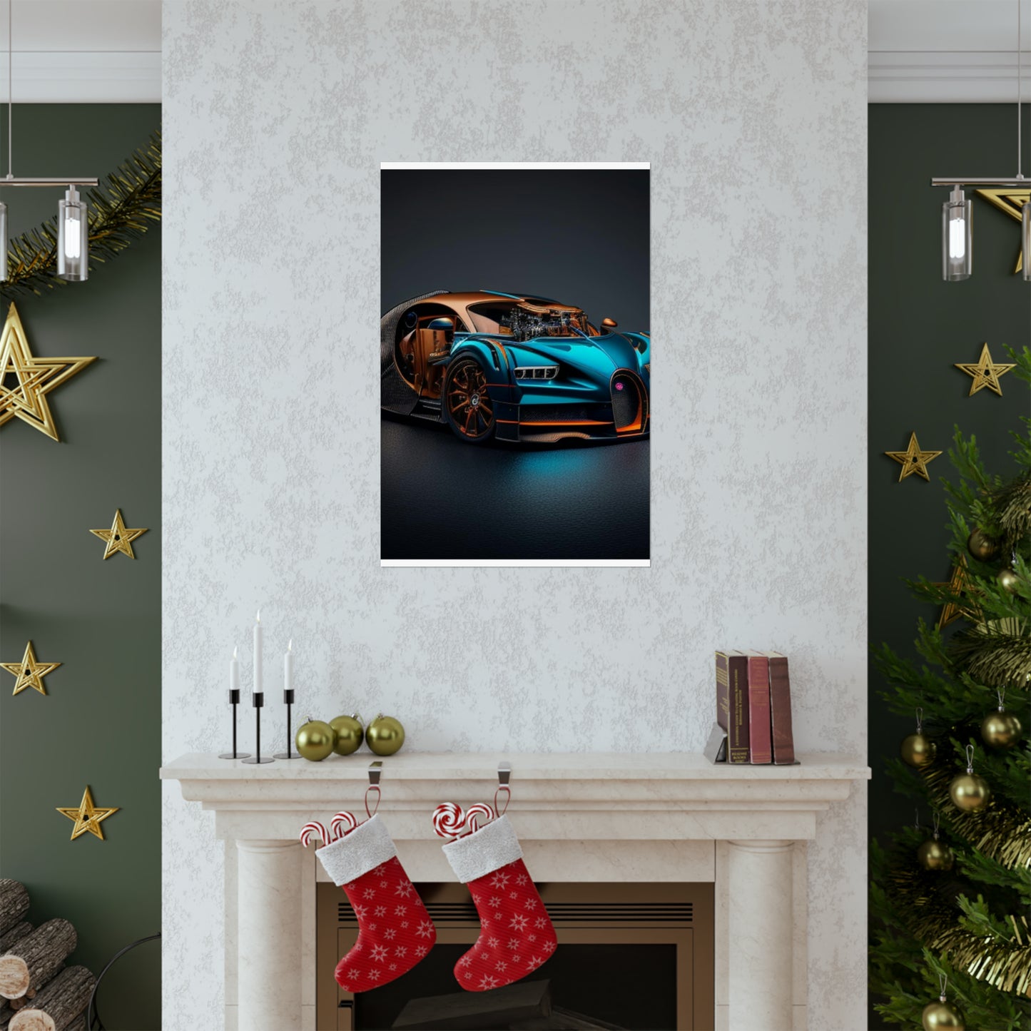 Premium Matte Vertical Posters Bugatti Blue 4