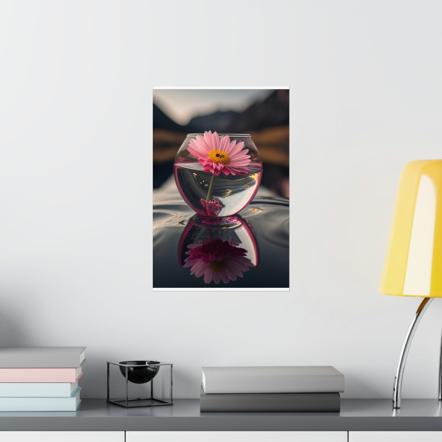 Premium Matte Vertical Posters Pink Daisy 1