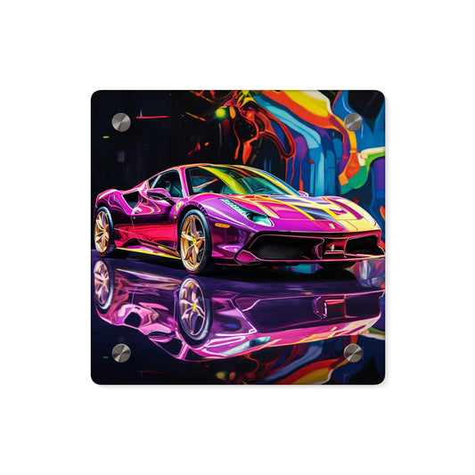 Acrylic Wall Art Panels Pink Macro Ferrari 2