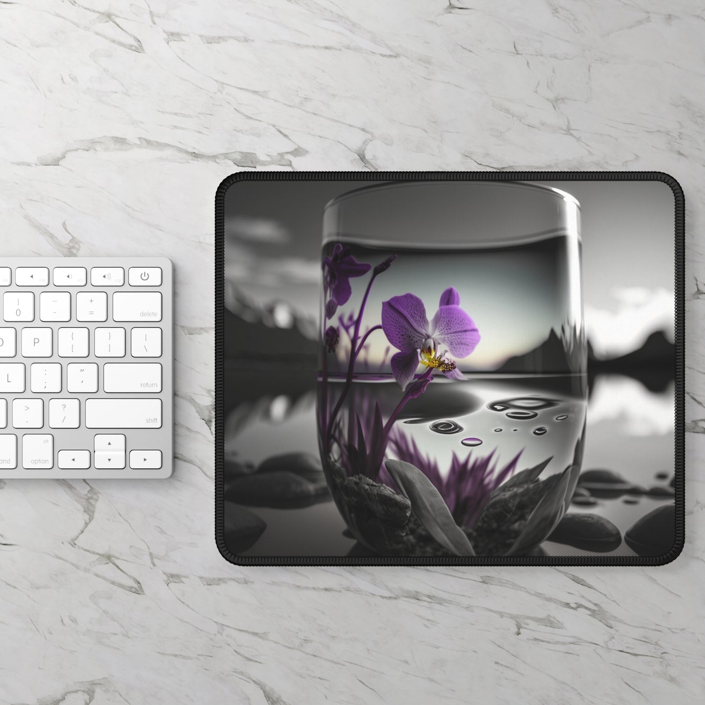 Gaming Mouse Pad  Purple Orchid Glass vase 2