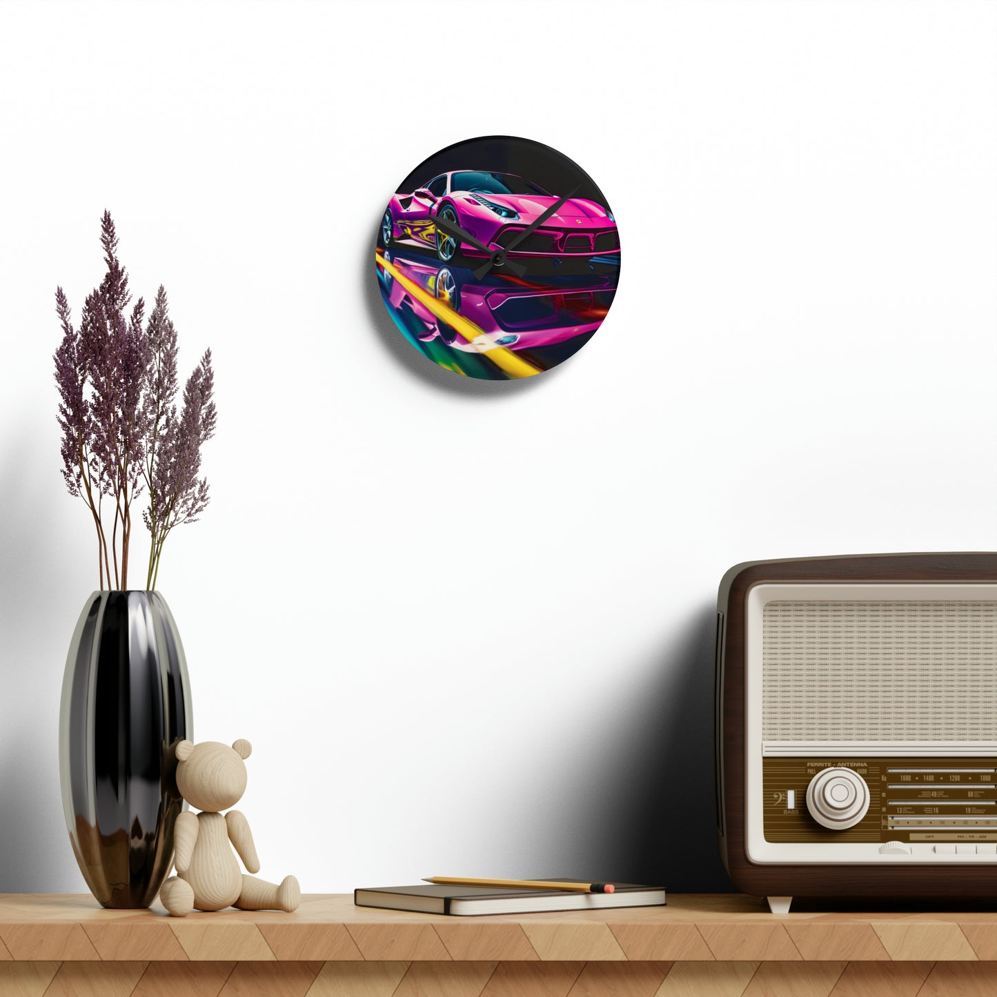 Acrylic Wall Clock Ferrari Flair Macro 4