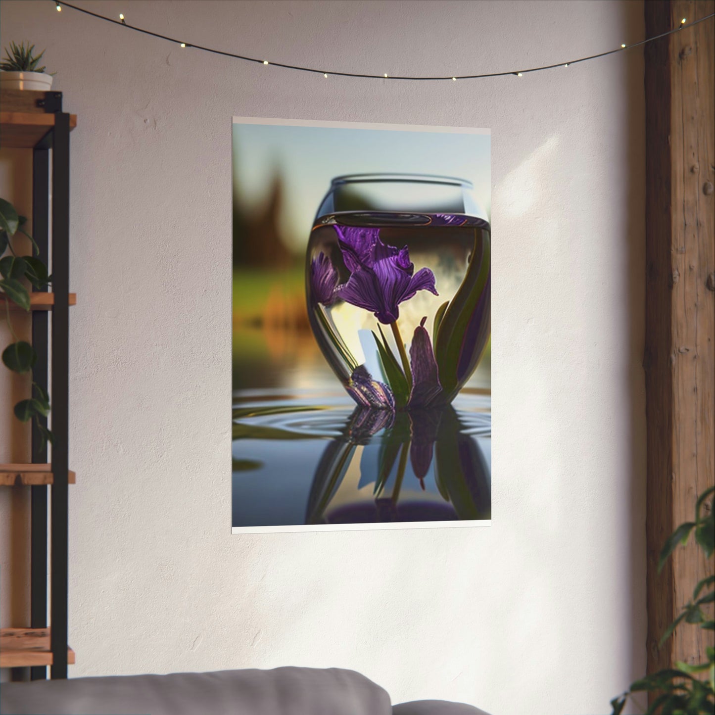 Premium Matte Vertical Posters Purple Iris in a vase 3