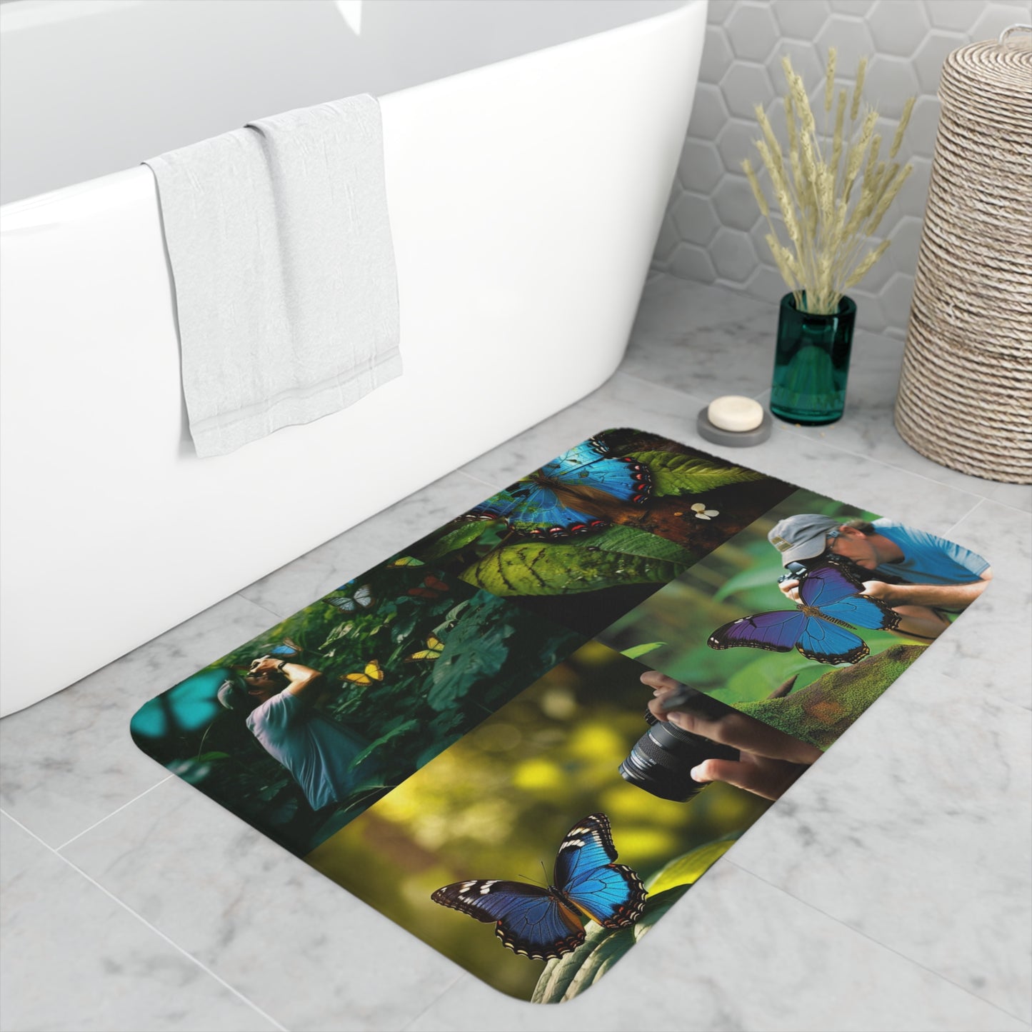 Memory Foam Bath Mat Jungle Butterfly 5