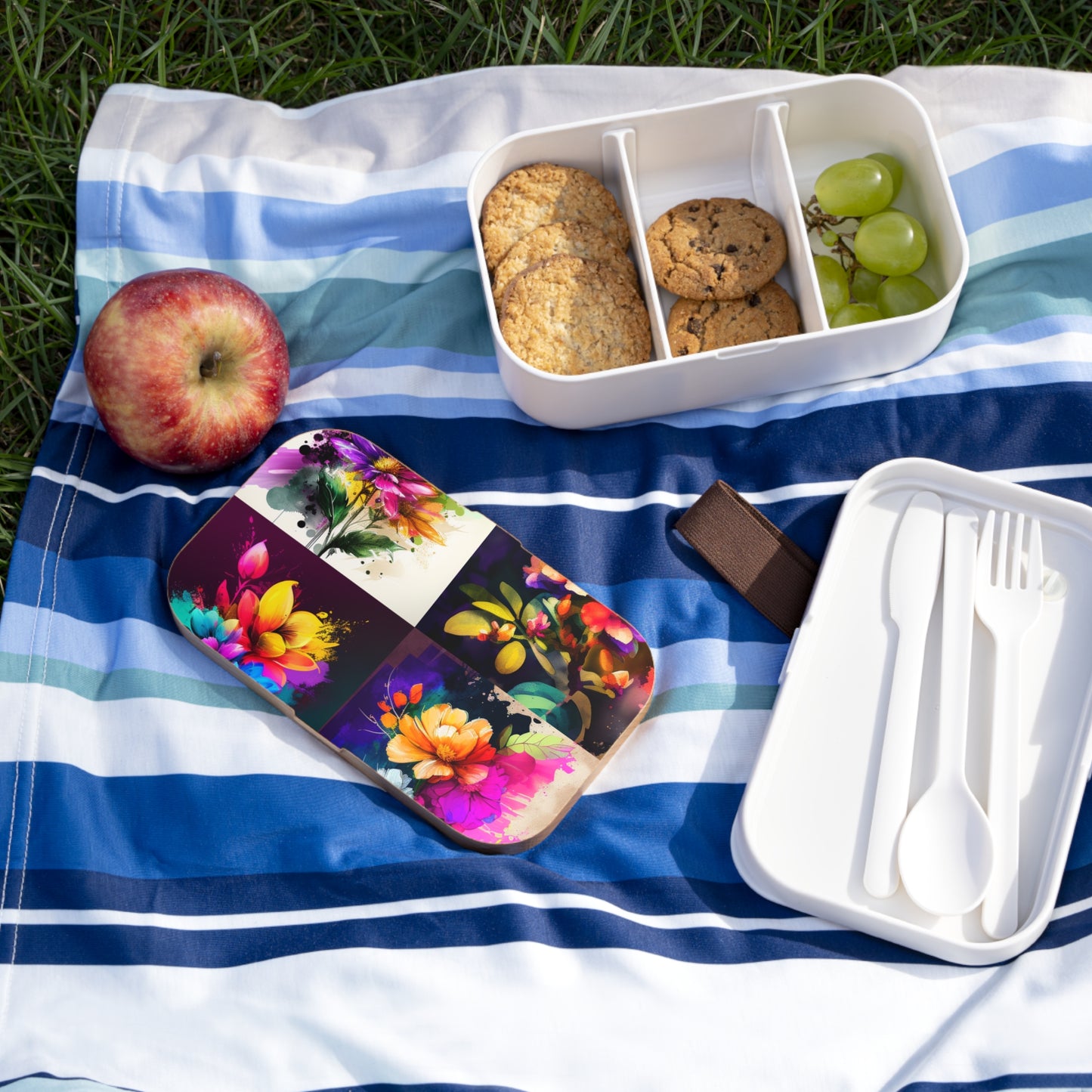 Bento Lunch Box Bright Spring Flowers 5