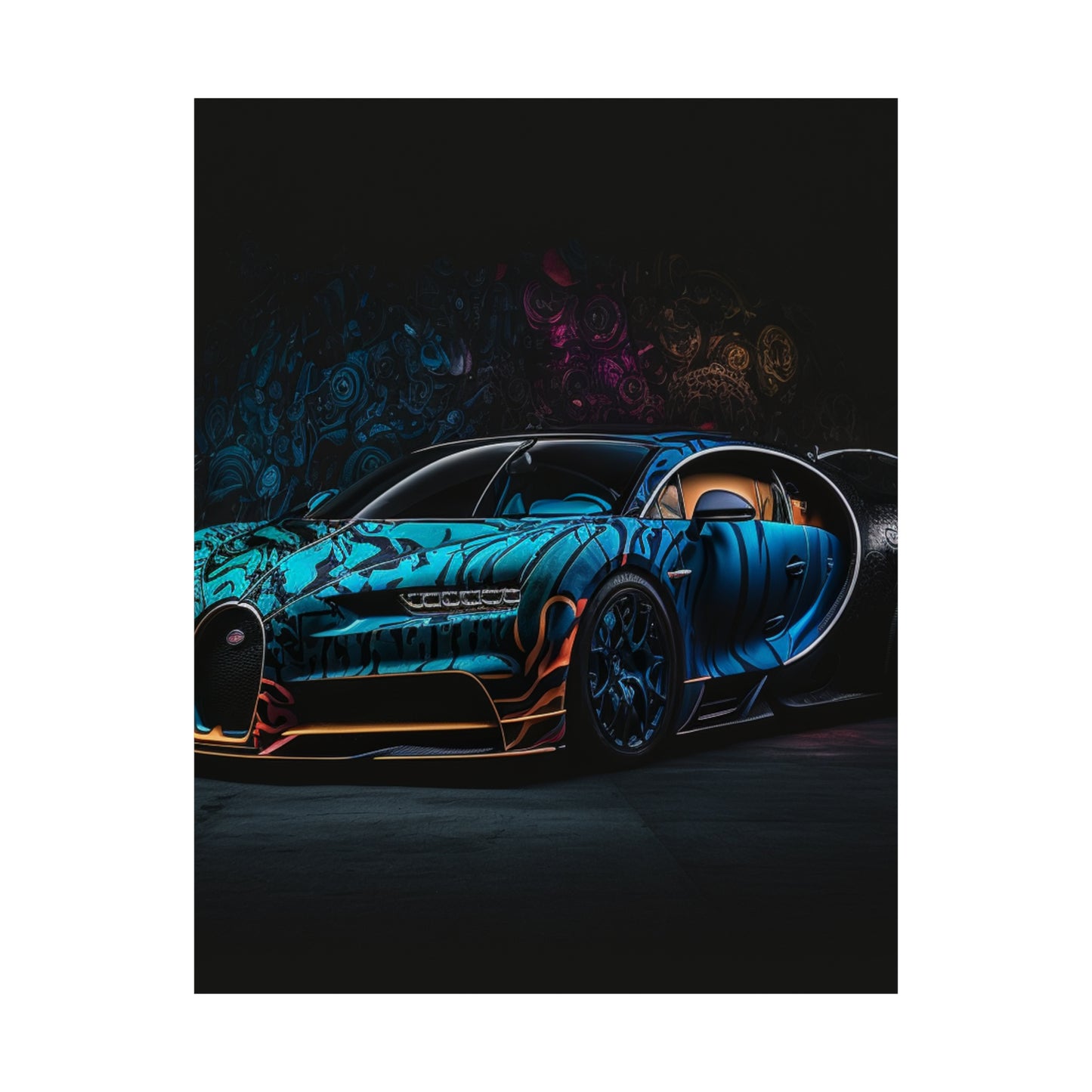 Premium Matte Vertical Posters Bugatti Blue 3