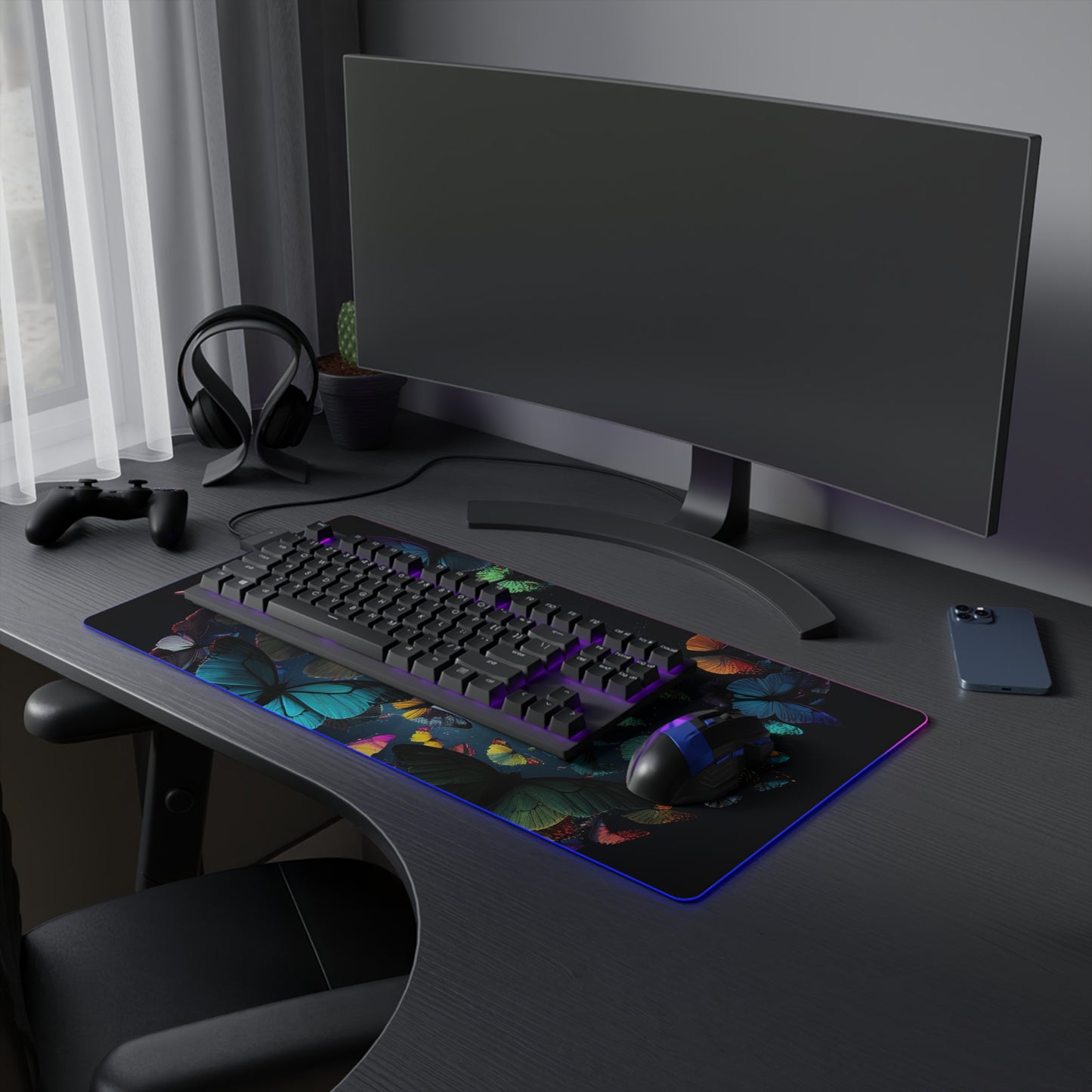 LED Gaming Mouse Pad Moon Butterfly 3