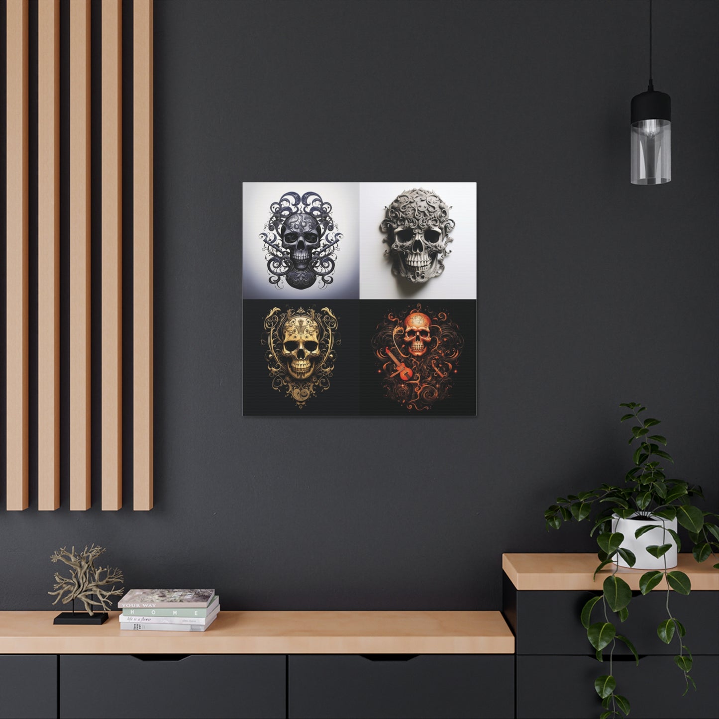 Canvas Gallery Wraps Skull Treble Clef 5