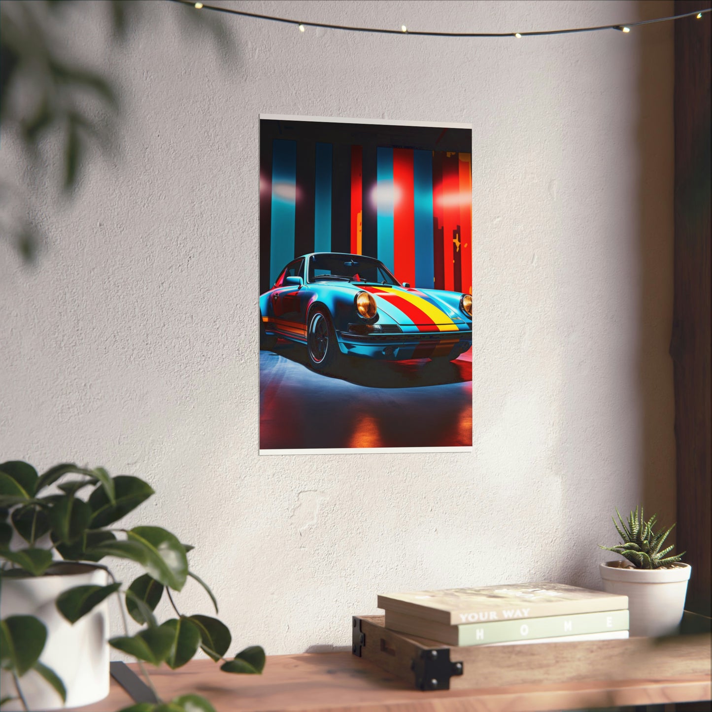 Premium Matte Vertical Posters Macro American Flag Porsche 3