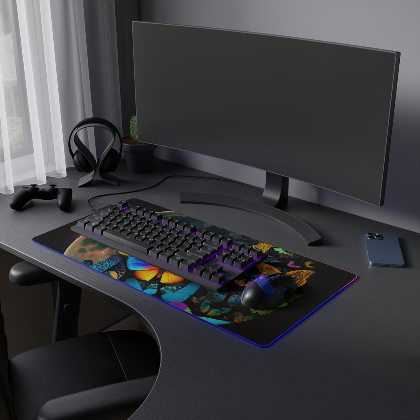 LED Gaming Mouse Pad Moon Butterfly 2