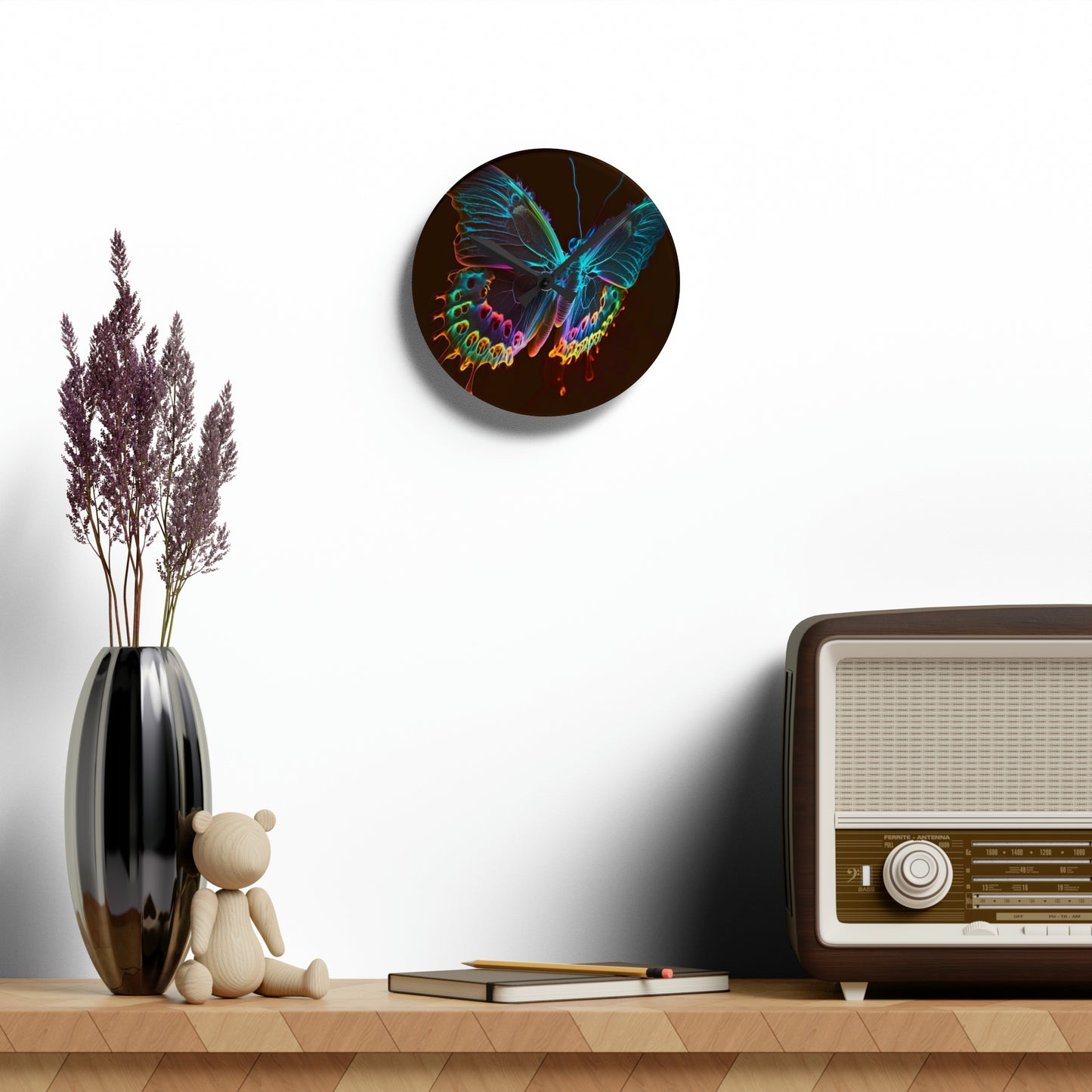 Acrylic Wall Clock Thermal Butterfly 2