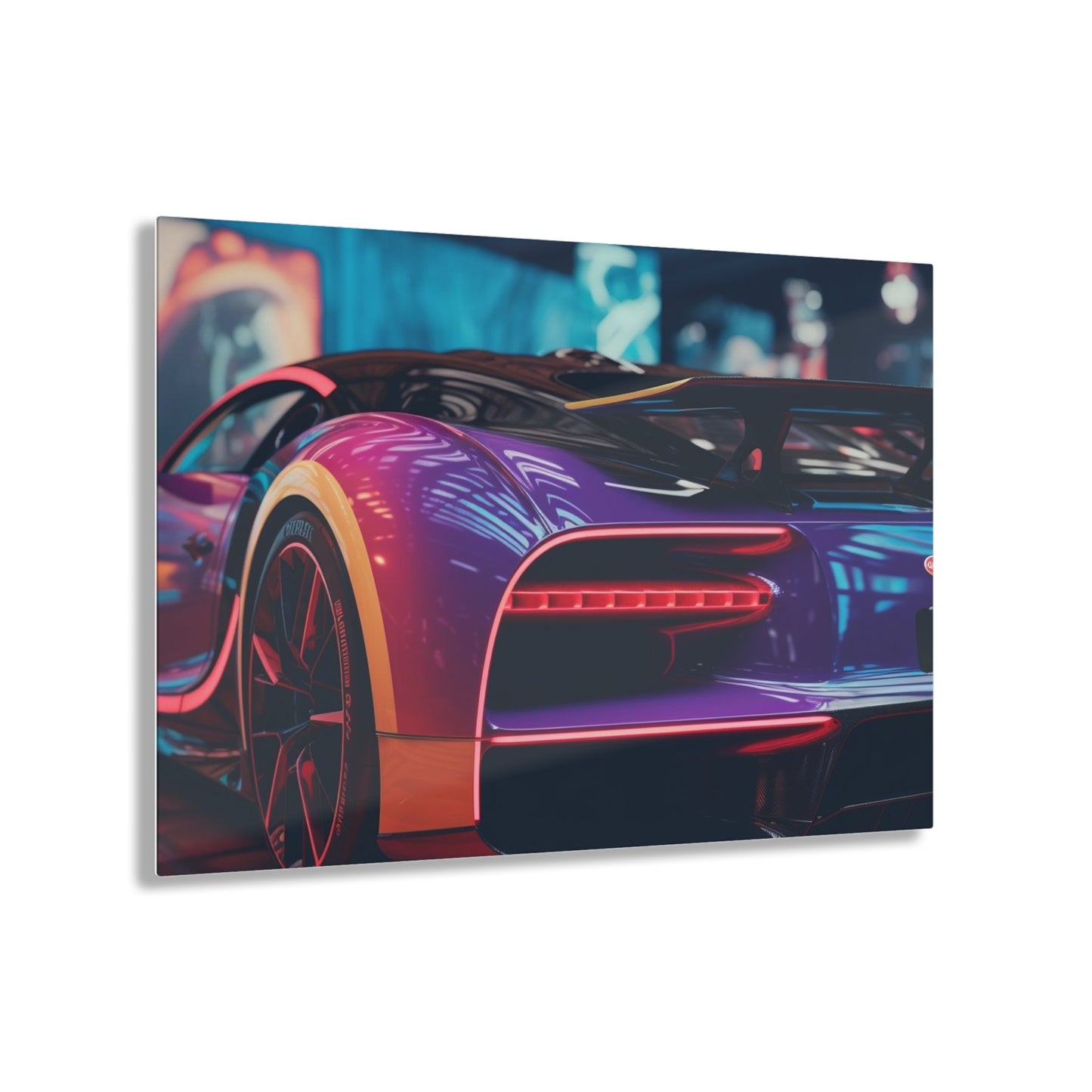 Acrylic Prints Hyper Bugatti Neon Chiron 3