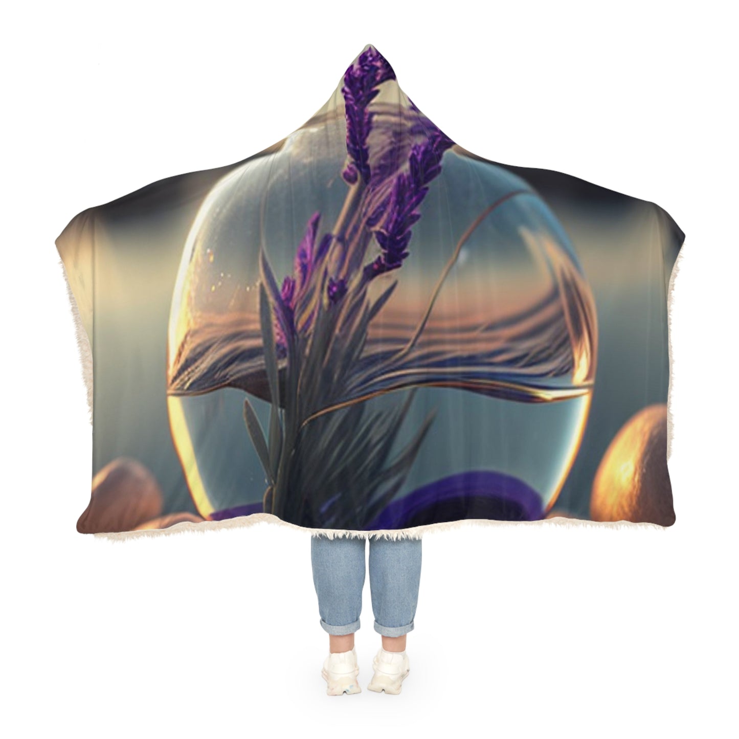 Snuggle Hooded Blanket Lavender in a vase 3