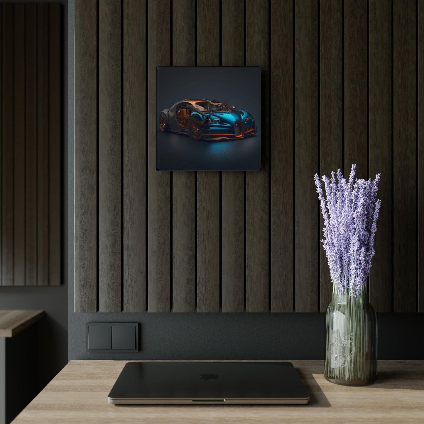 Acrylic Wall Clock Bugatti Blue 4