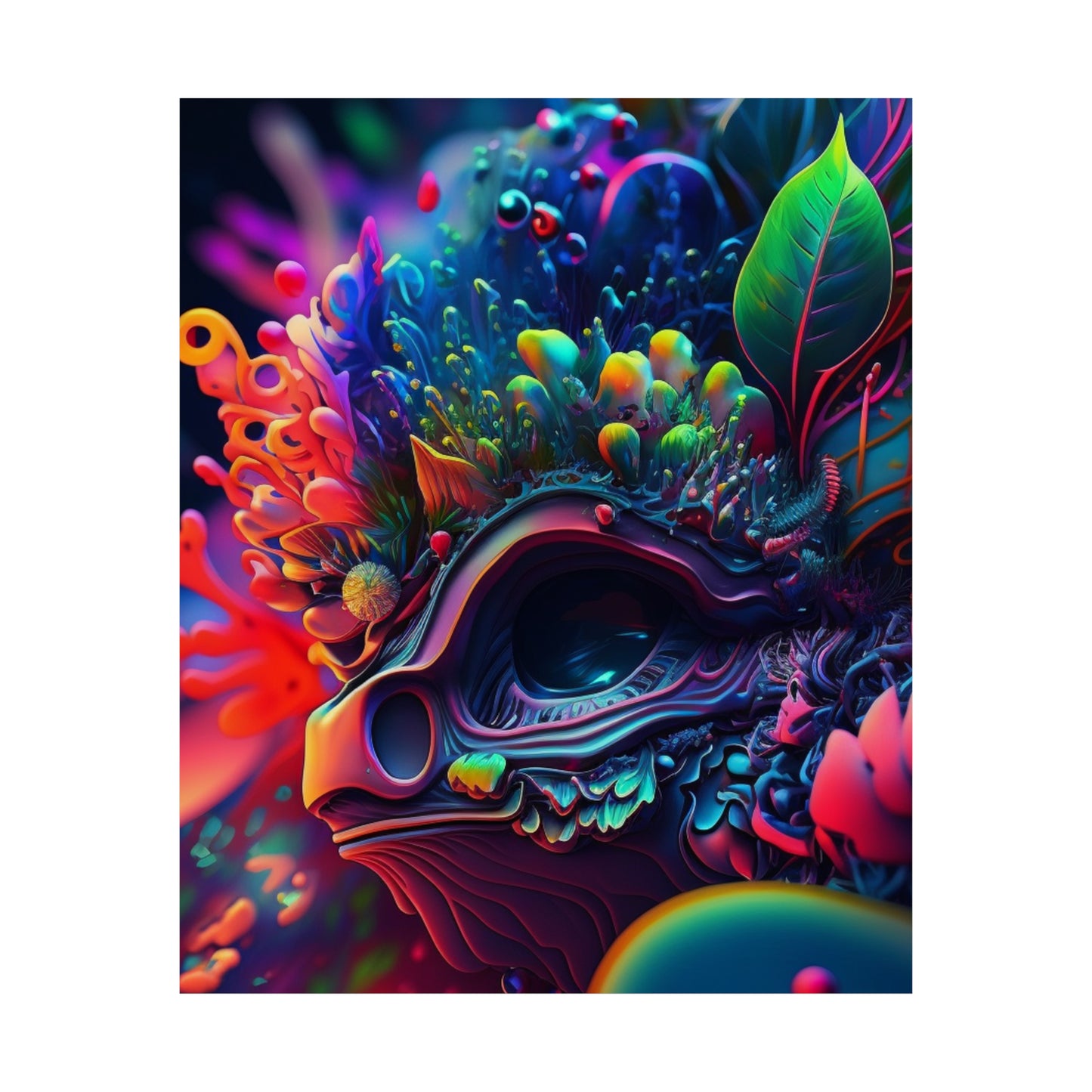 Premium Matte Vertical Posters Florescent Skull Death 2