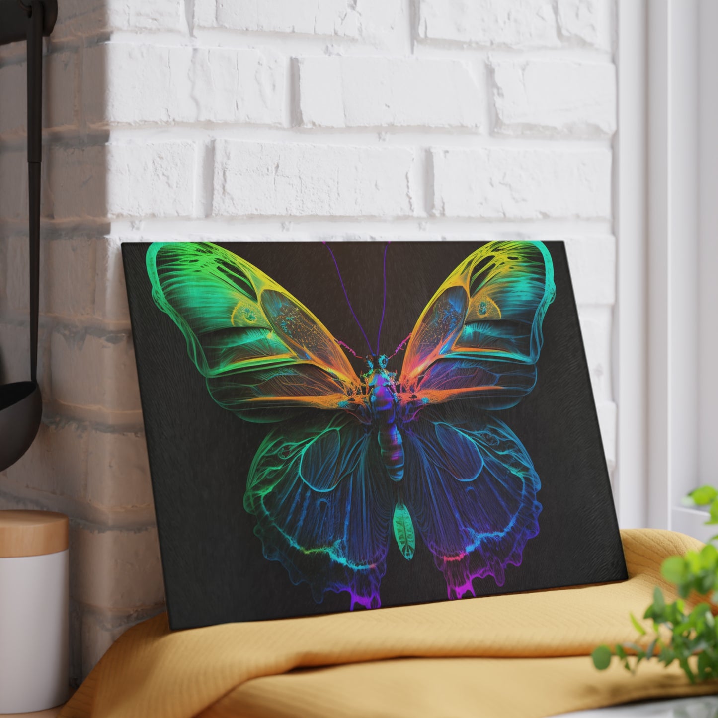 Glass Cutting Board Raw Hyper Color Butterfly 3