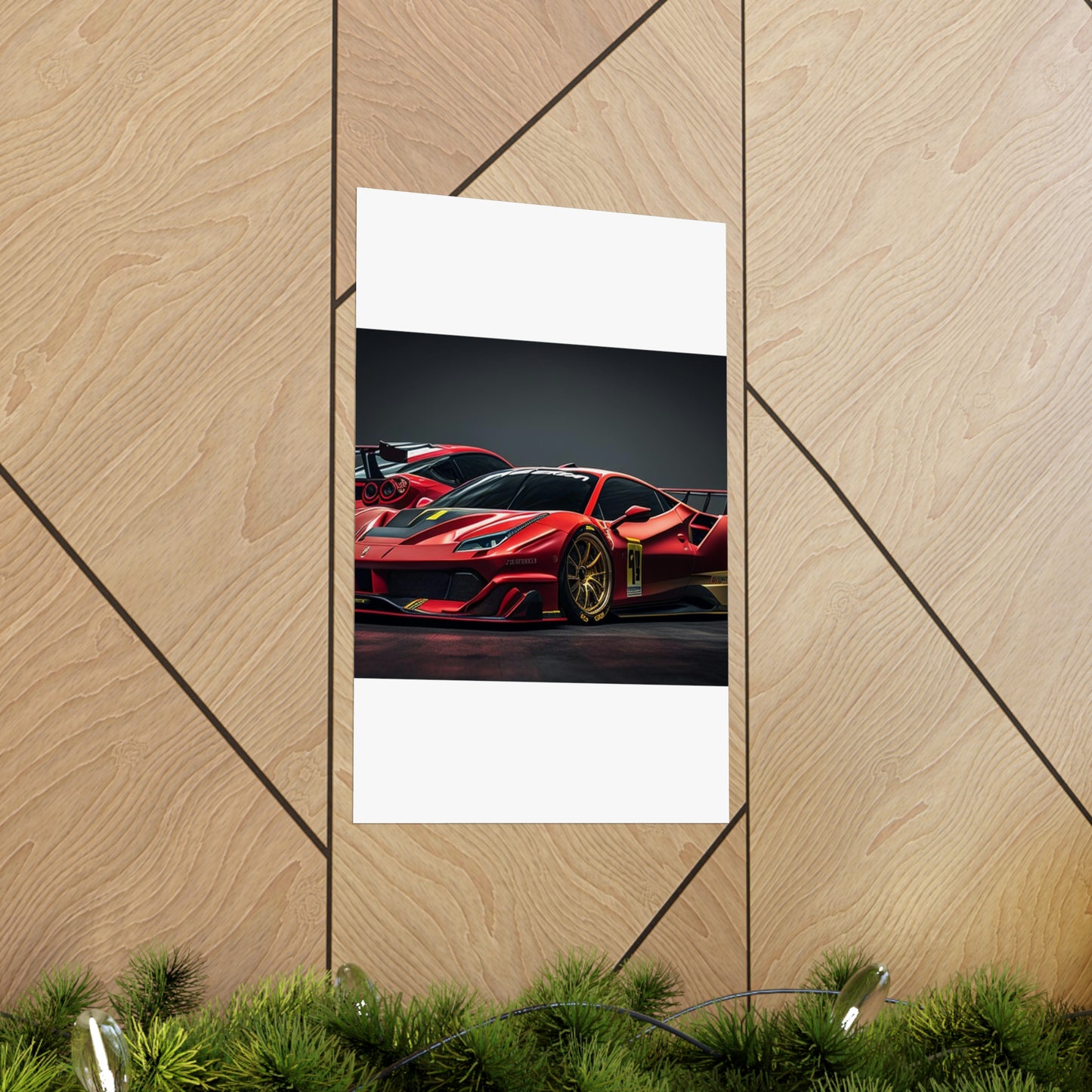 Premium Matte Vertical Posters Ferrari Red 3