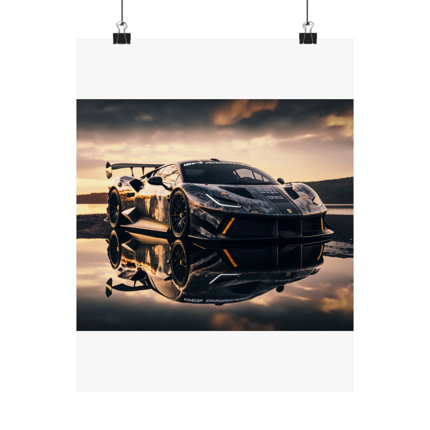 Premium Matte Vertical Posters Ferrari Lake 2