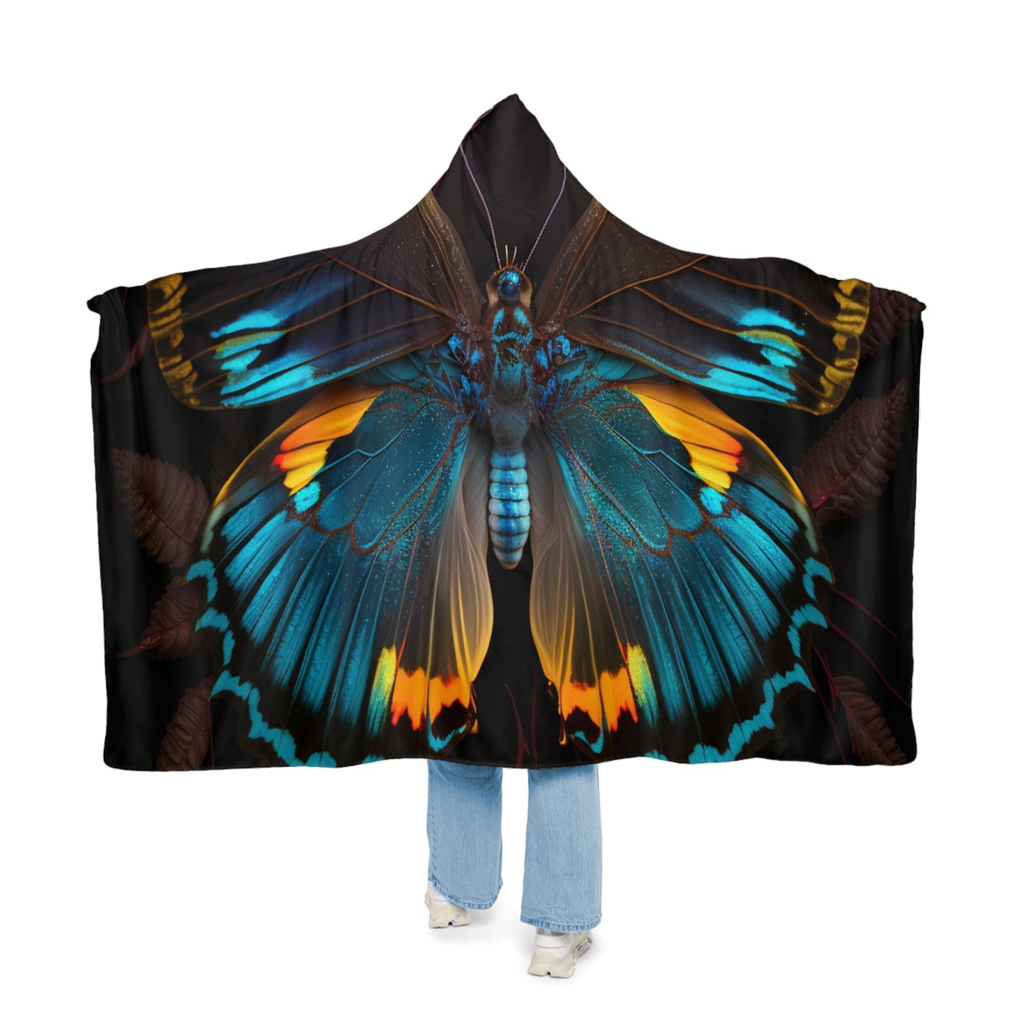 Snuggle Hooded Blanket Neon Butterfly Flair 1