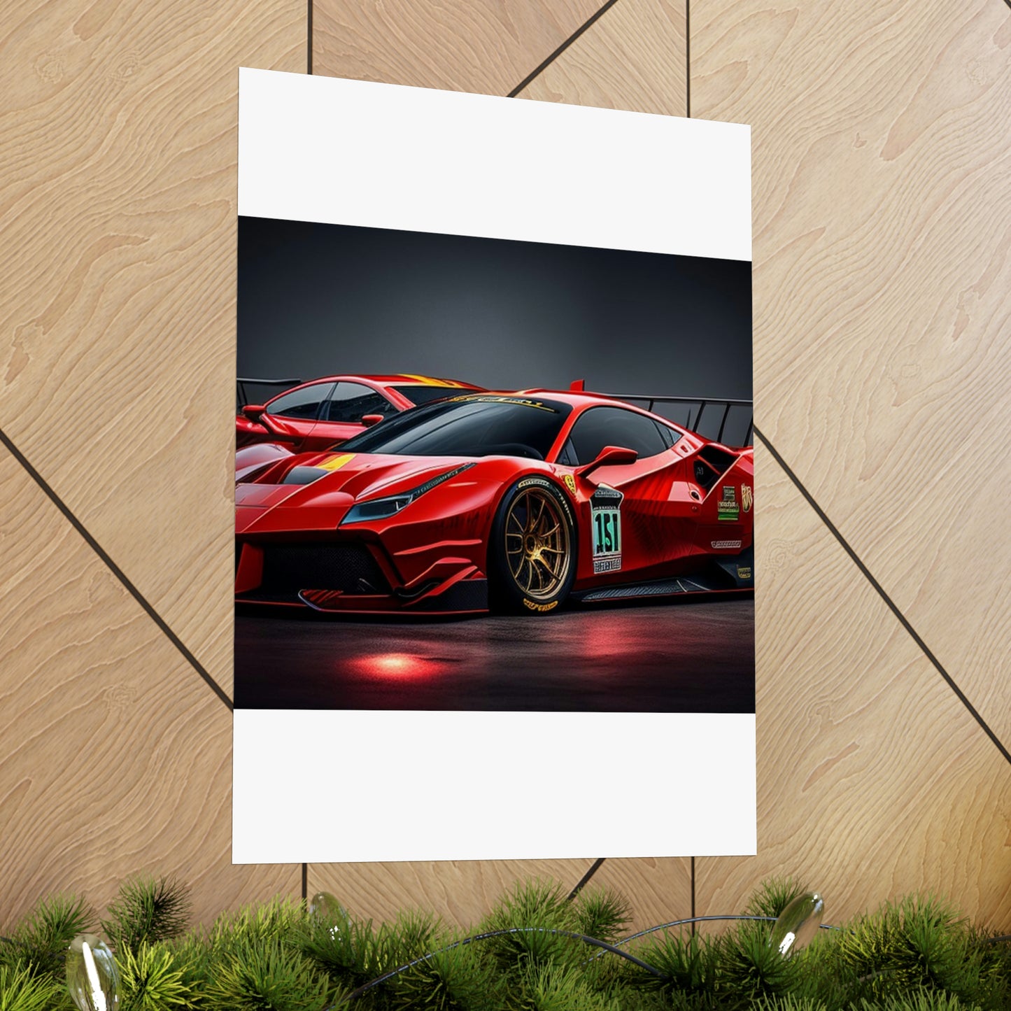 Premium Matte Vertical Posters Ferrari Red 2