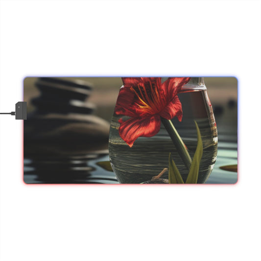 LED Gaming Mouse Pad Red Lily in a Glass vase 4