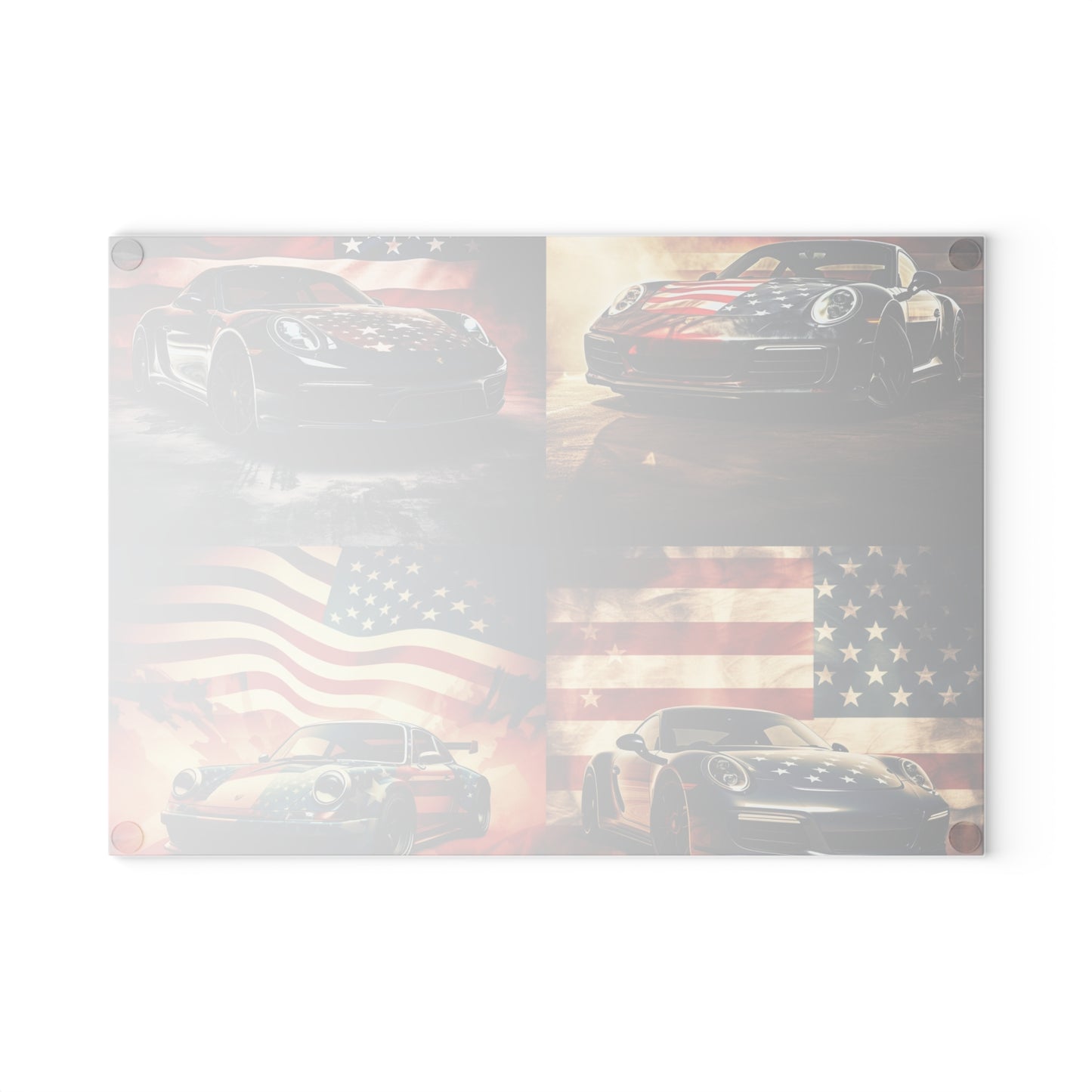 Glass Cutting Board Abstract American Flag Background Porsche 5