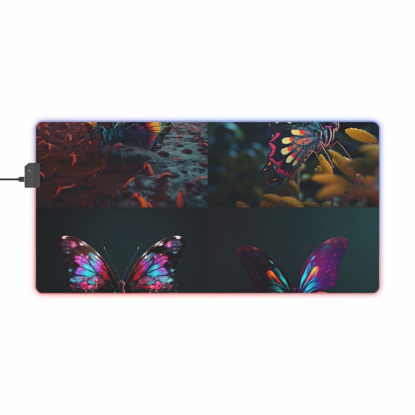 LED Gaming Mouse Pad Hyper Colorful Butterfly Macro 5