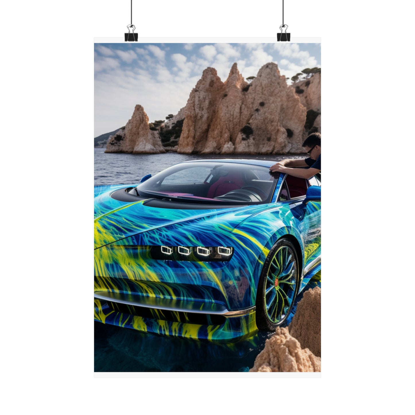 Premium Matte Vertical Posters Bugatti Water 1