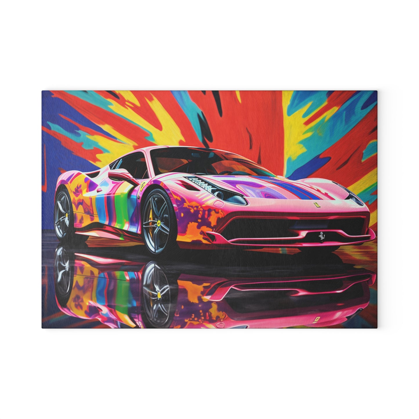 Glass Cutting Board Hyper Colorfull Ferrari 3