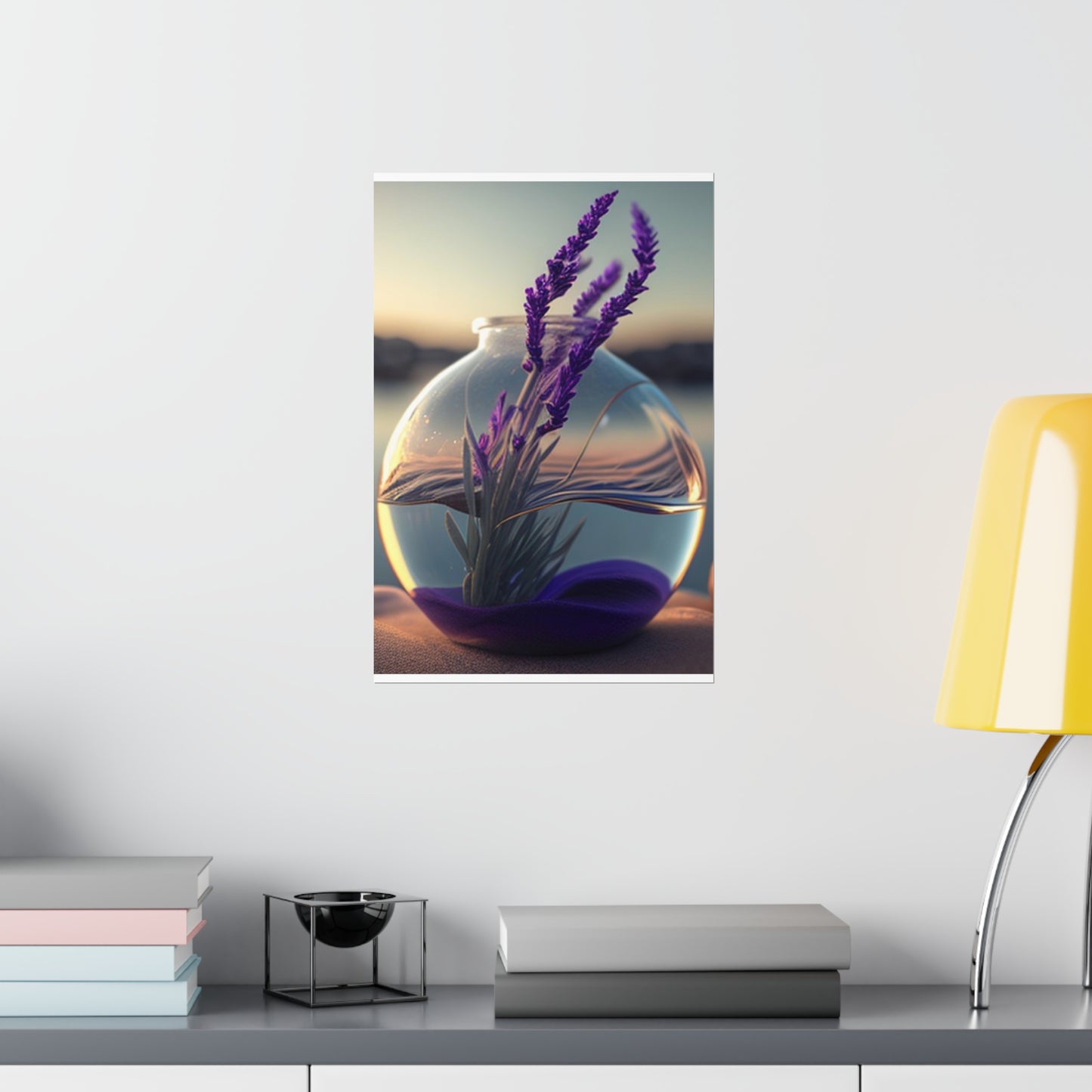 Premium Matte Vertical Posters Lavender in a vase 3