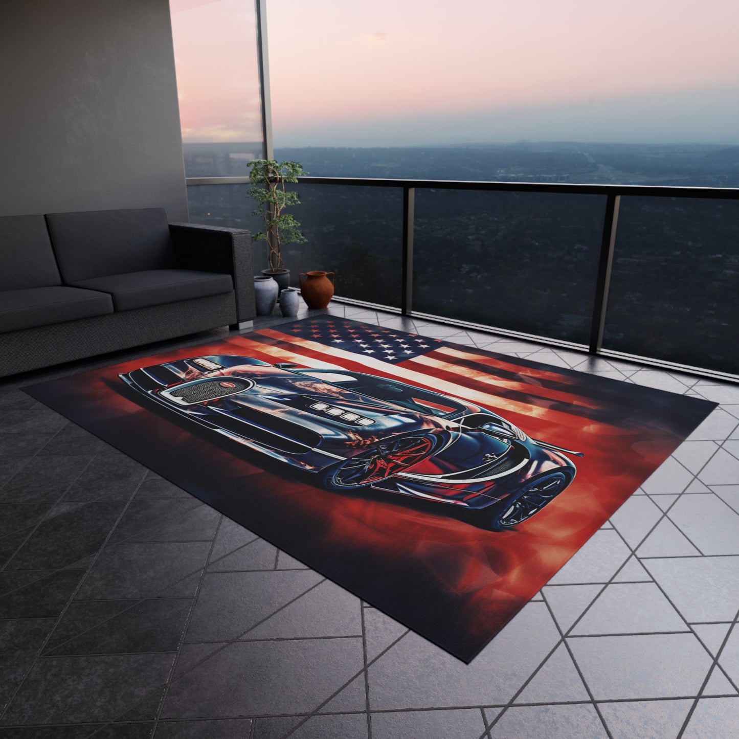 Outdoor Rug  Abstract American Flag Background Bugatti 4